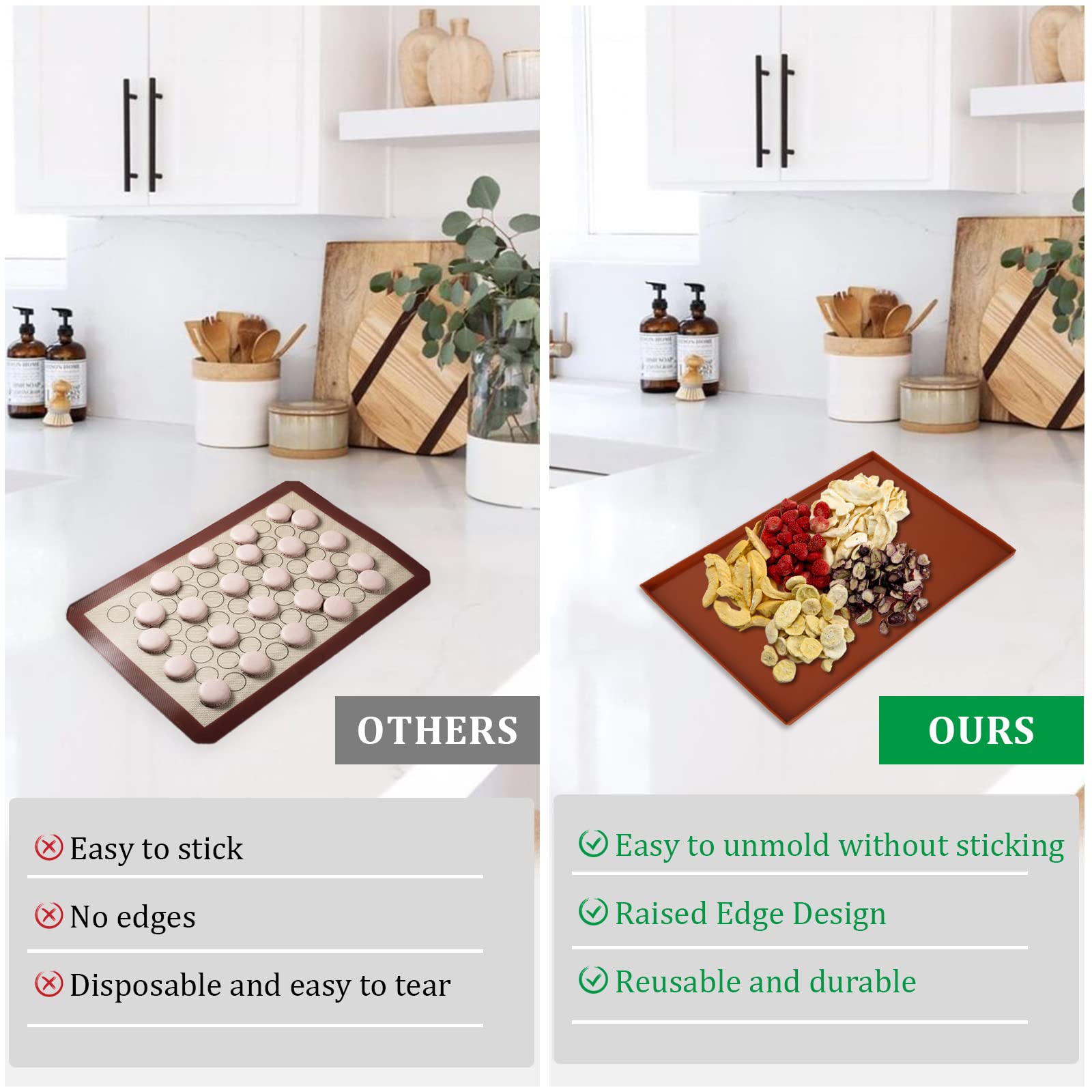 6PCS Non-Stick Silicone Dehydrator Trays 12
