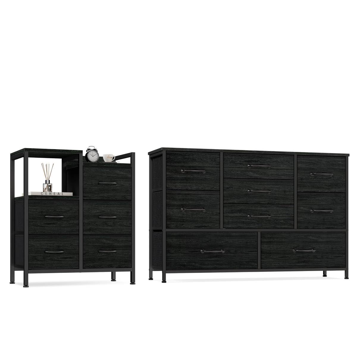 Furnulem 9-Drawer Wide Dresser with Open Shelf - Large Storage for 55'' TV & Bedroom Organization | Perfect for Bedroom, Living Room & Closet Storage