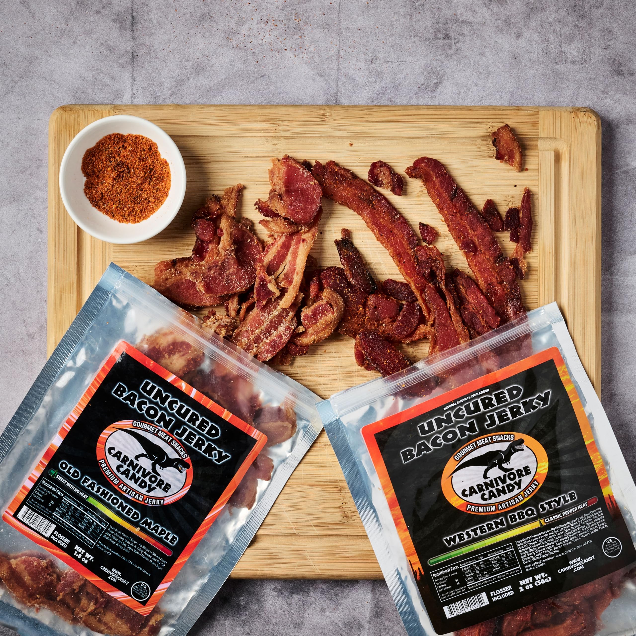 Bacon Crate Gift Box - 5 Premium Bacon-Flavored Snacks Including Maple Bacon Jerky & Bacon Seasoning - Perfect for Men's Gifts, Father's Day, BBQ Parties & Game Night Snacks