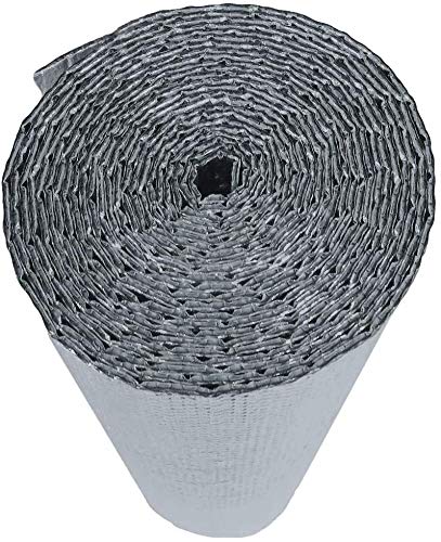 500sqft Double Bubble Reflective Foil Insulation Roll (4 X 125 Ft) - Heavy Duty Commercial Grade Radiant Barrier for Attics, Windows, Garages, RVs & Ducts - Weatherproof, Tear-Resistant Thermal Insulation for Home & Industrial Use