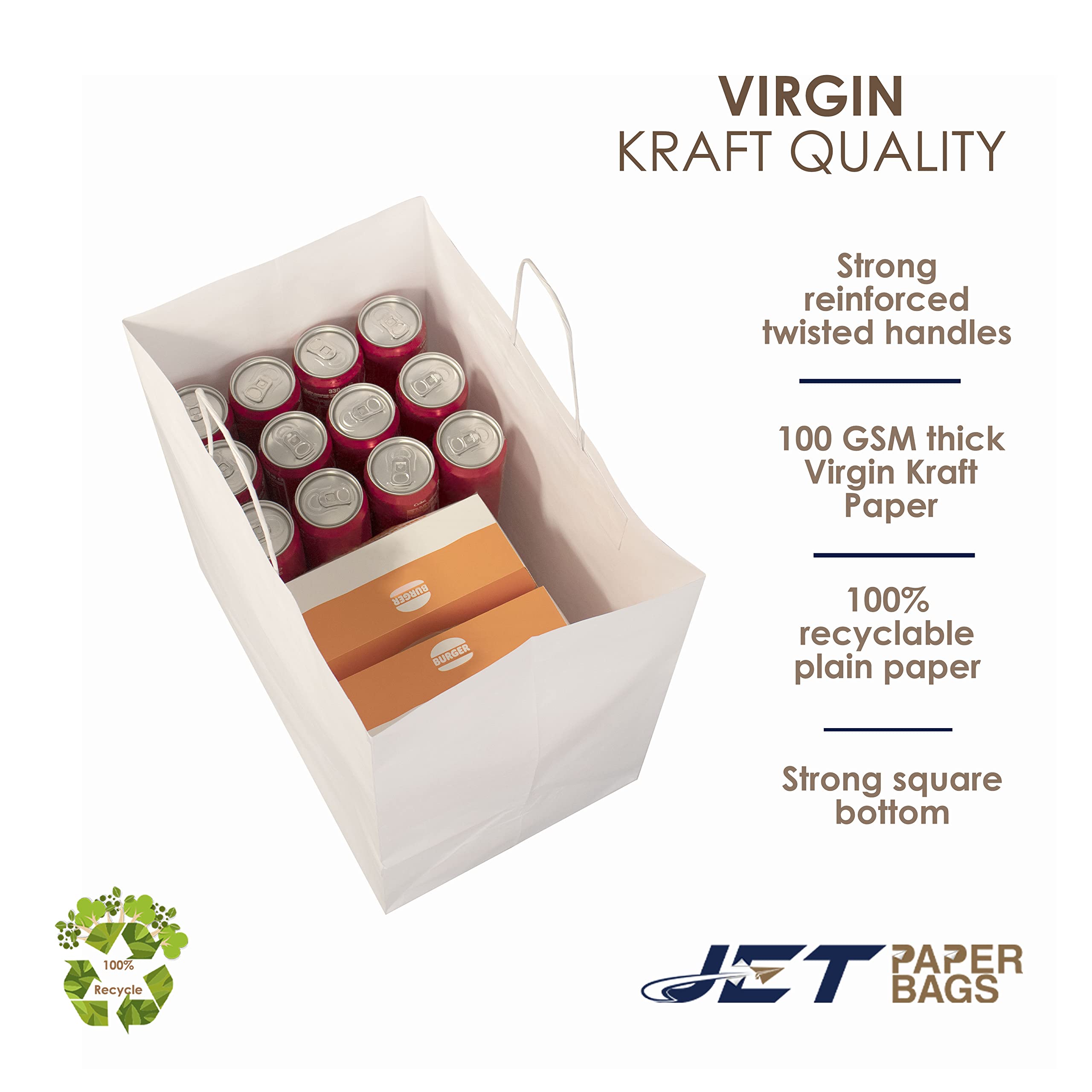 Eco-Friendly Kraft Paper Bags 15”x10”x15.75” - 250 Pack | Bulk Brown Shopping Bags with Handles for Retail, Grocery, Gift Wrapping & Party Favors