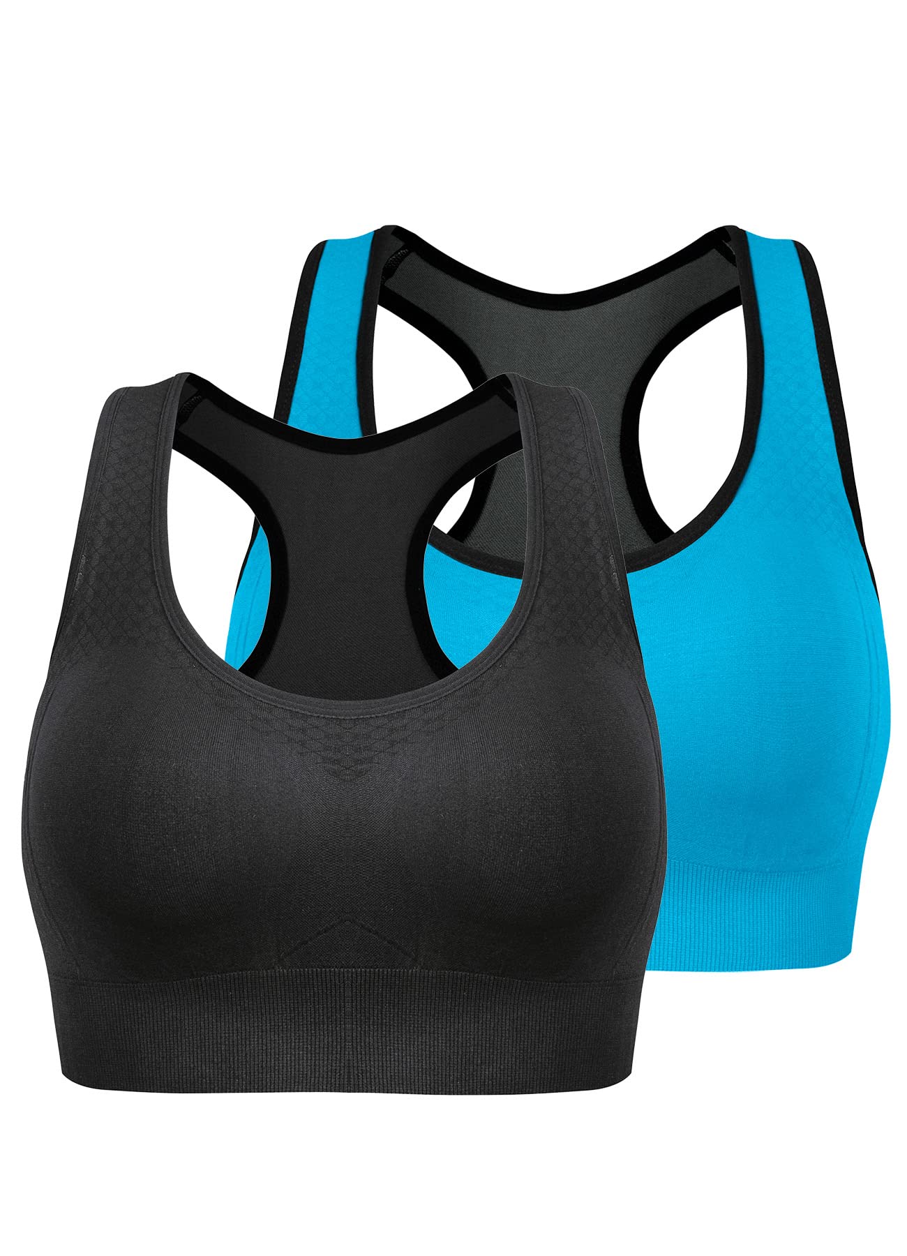 TOBWIZU Women's Medium Support Sports Bras with Pocket - Yoga, Gym & Activewear for Running, Workout & Fitness Training
