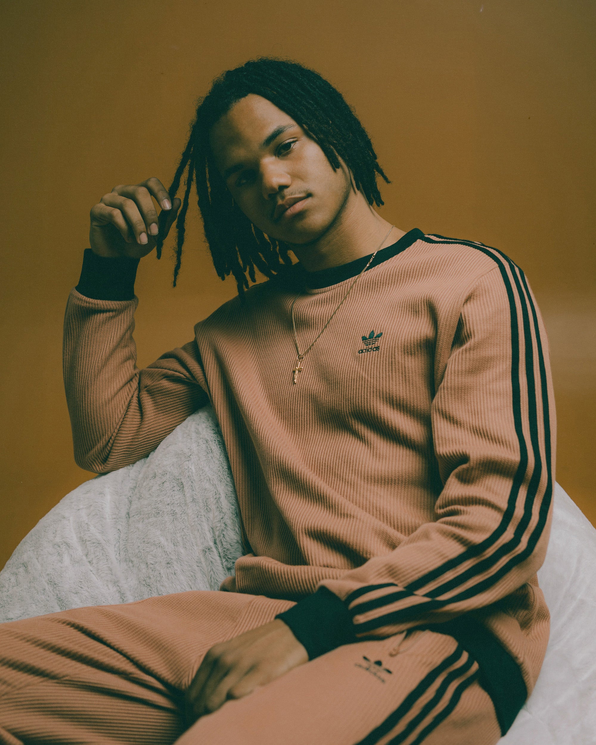 Adidas Adicolor Q2 Waffle Crewneck Sweatshirt - Clay Strata Color | Casual Streetwear for Men & Women | Perfect for Gym, Running & Everyday Wear