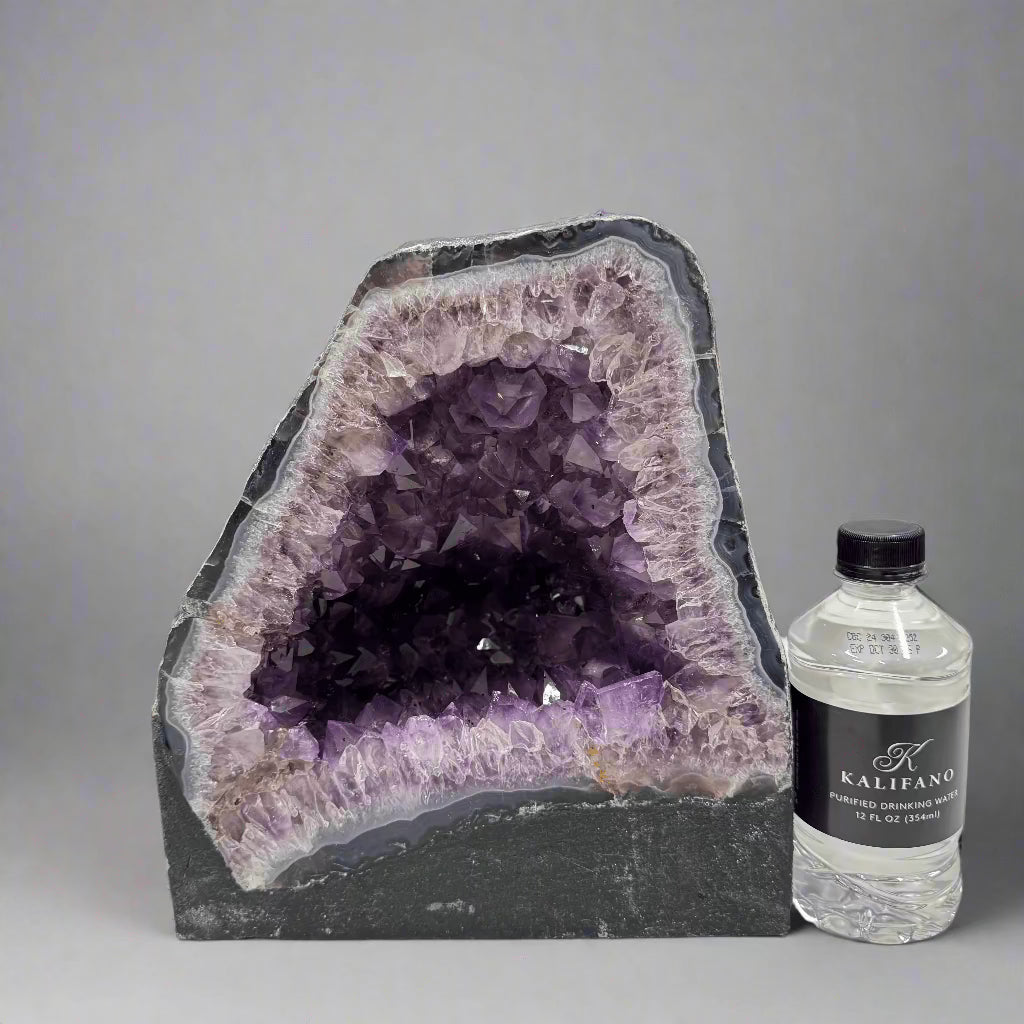 Natural Amethyst Geode Cathedral from Brazil - 10 to 27 lbs Large Purple Crystal Cluster for Home Decor, Meditation & Healing