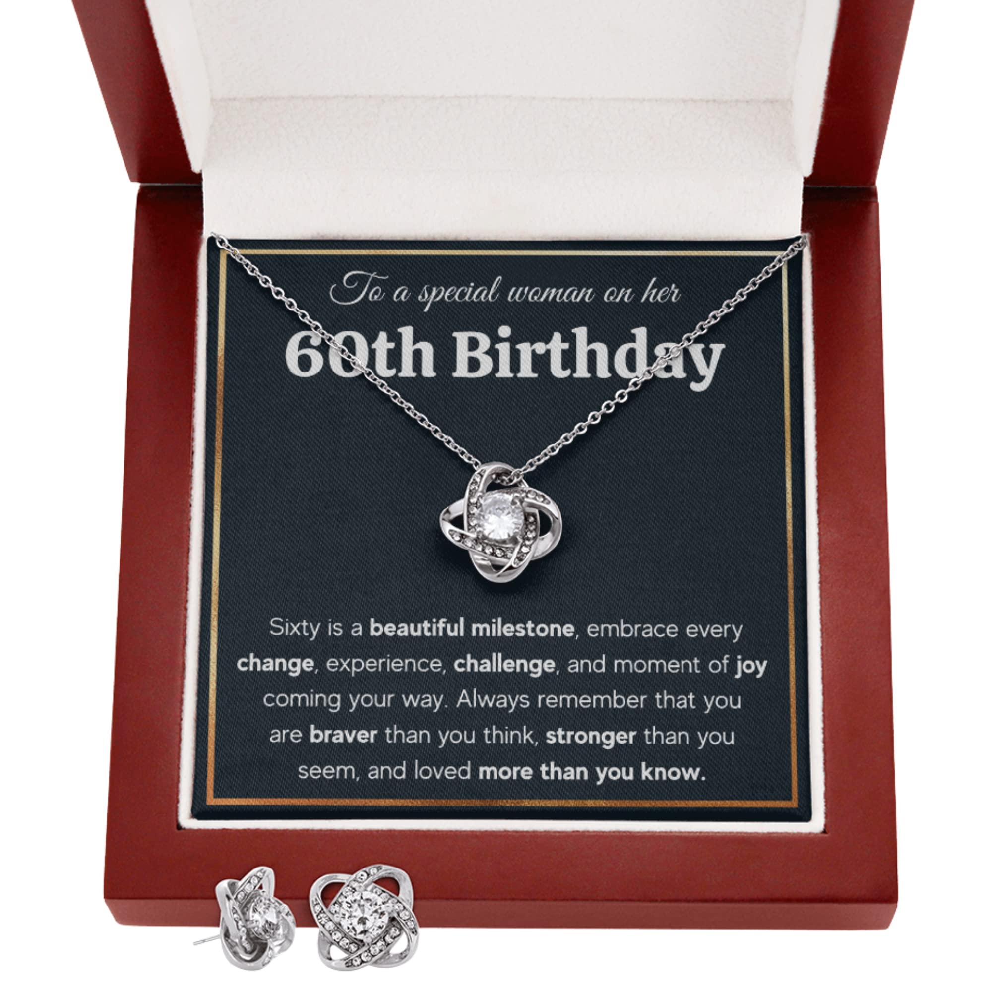 60th Birthday Gifts for Women - Elegant Happy 60 & Fabulous Necklace Set with Message Card & Gift Box | Thoughtful Present for Mom, Grandma, Wife | Perfect for Retirement Parties, Milestone Celebrations & Special Occasions