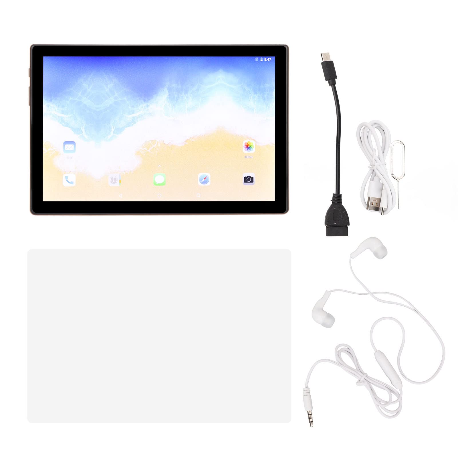 10.1 Inch Android Gaming Tablet - 256GB ROM, 10GB RAM, WiFi & 4G LTE Dual SIM - 3200x1440 HD Display - Gold Color for Mobile Gaming, Streaming & Business Use