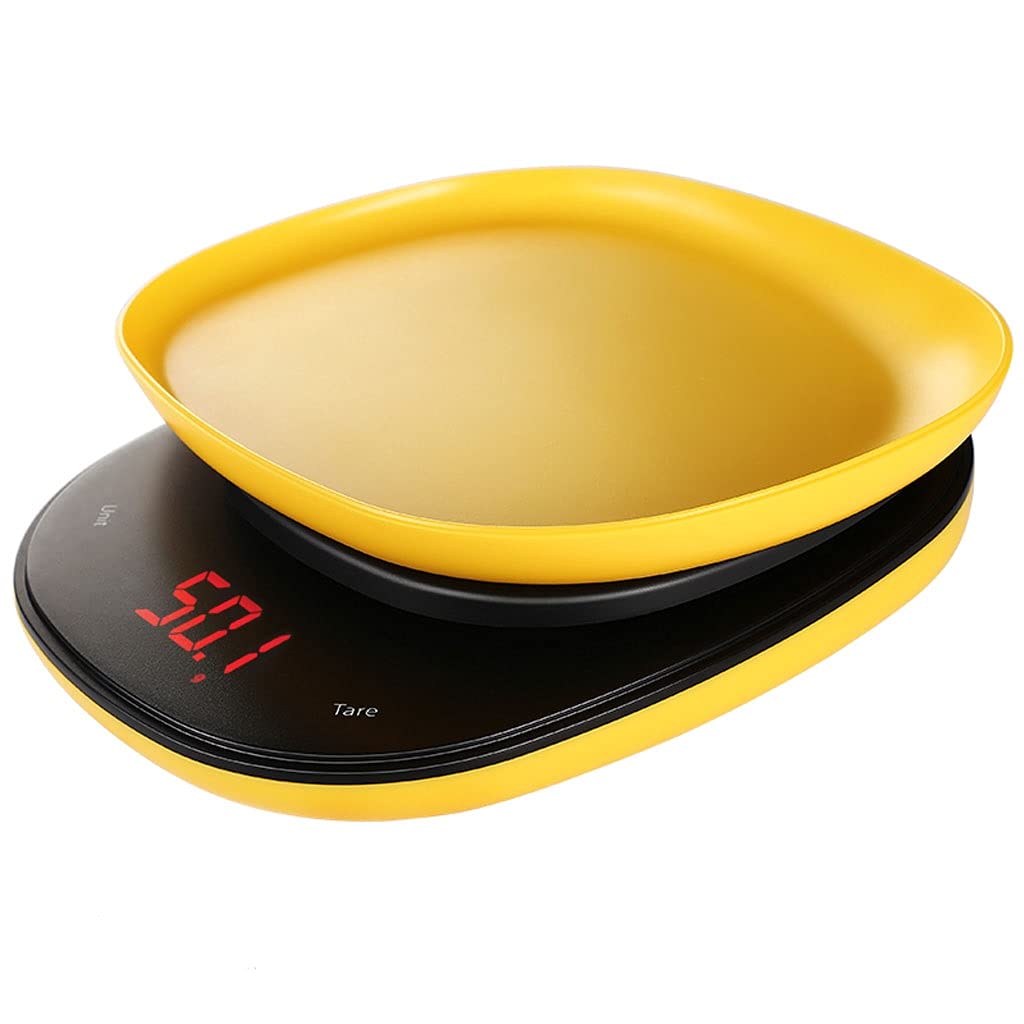 **Touch Button Electronic Kitchen Scale with LED HD Display - Digital Food Scale for Baking, Cooking & Measuring in Grams, Ounces & Pounds (Yellow) - Perfect for Home, Bakery & Professional Use**
