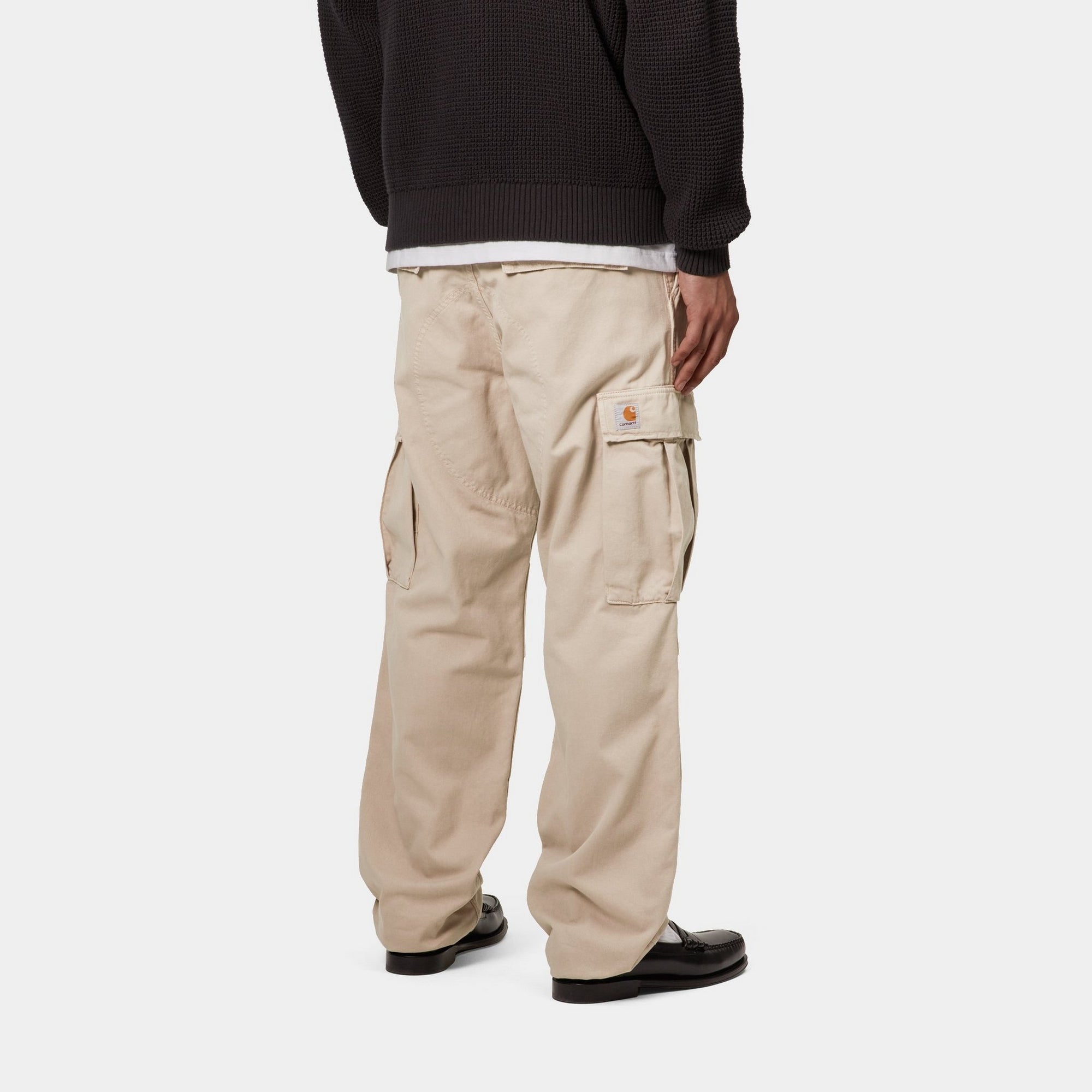 Men's Regular Fit Cargo Pants - Garment Dyed Twill Fabric | Fleur De Sel Color | Outdoor Work & Casual Wear