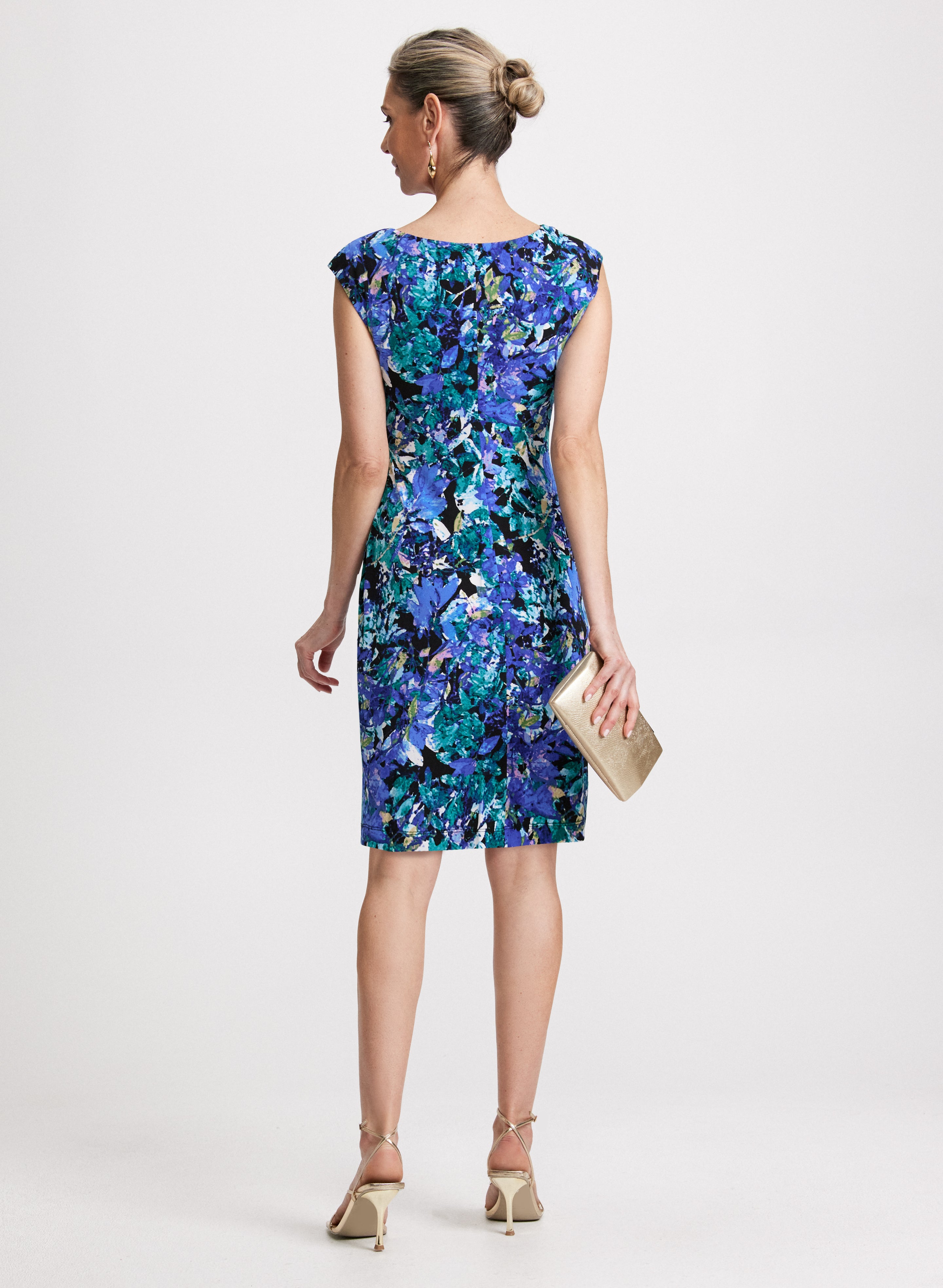 Elegant Cowl Neck Floral Print Dress for Women - Summer Party & Wedding Guest Outfit