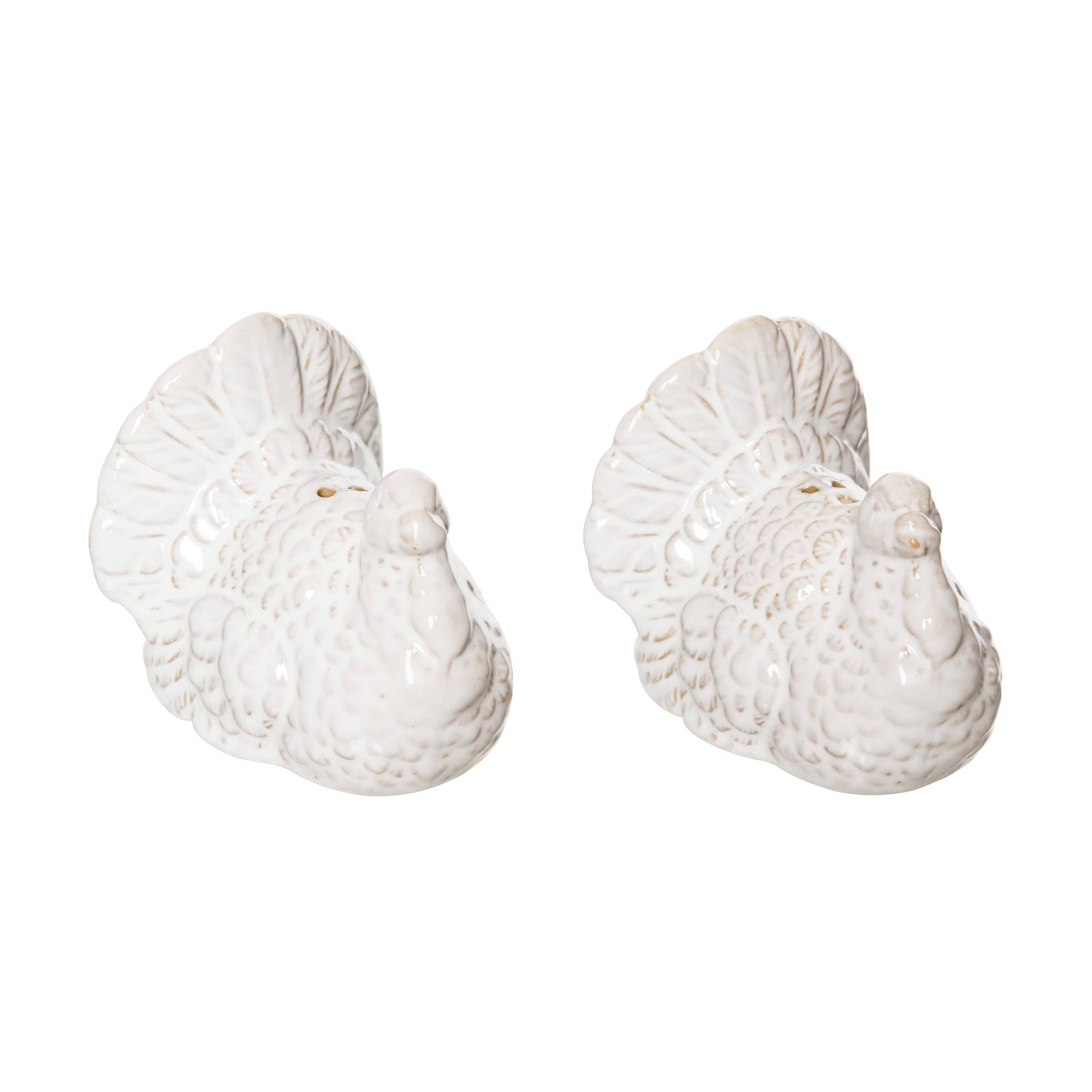 Premium Fall Harvest Turkey-Themed Salt and Pepper Shakers Set - White Ceramic Kitchen Decor for Thanksgiving, Autumn Table Setting, and Holiday Dinner Parties