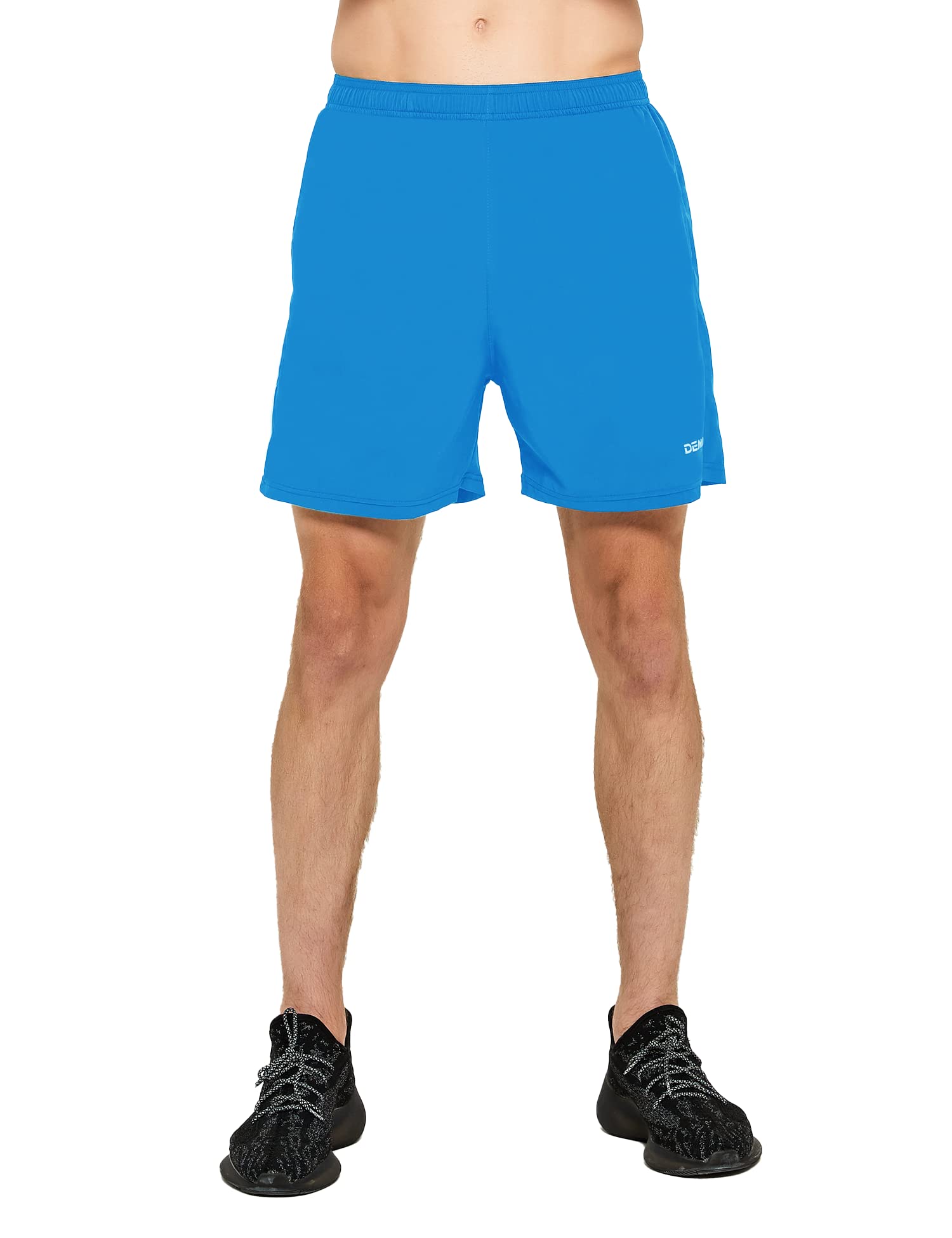 DEMOZU Men's 5 Inch Quick Dry Running Shorts - Breathable Workout Gym Athletic Shorts with Pockets for Tennis, Jogging & Training