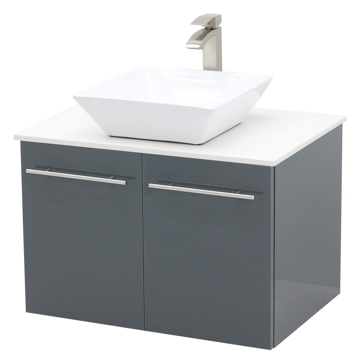 Wall Mount Floating Bathroom Vanity Sink Set - 24