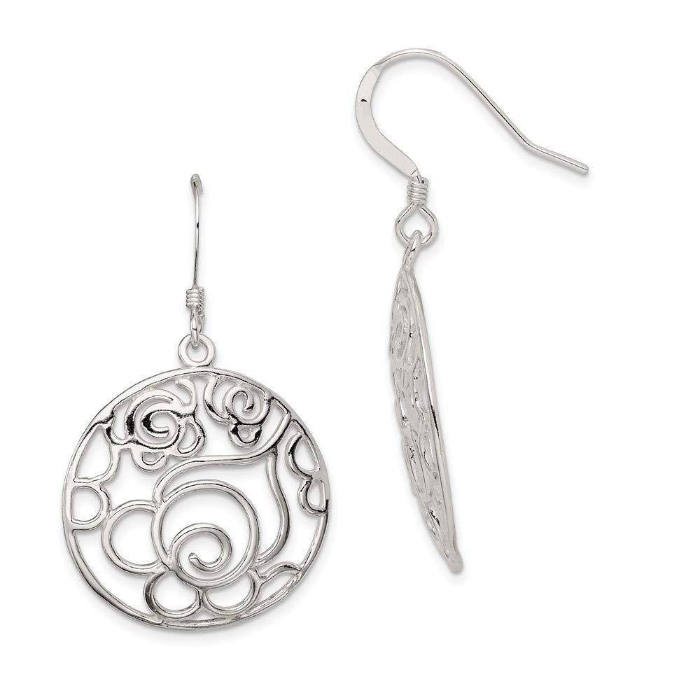 925 Sterling Silver Polished Round Dangle Earrings for Women - Elegant Fashion Jewelry for Party, Wedding & Everyday Wear