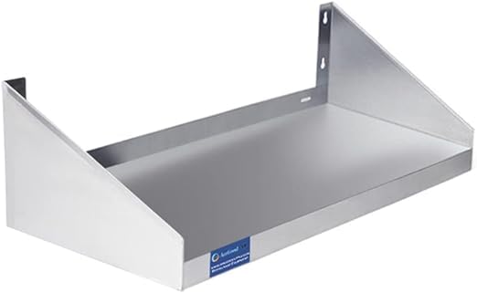 Premium Stainless Steel Wall Shelf with Side Guards - NSF Certified Commercial Metal Shelving (24