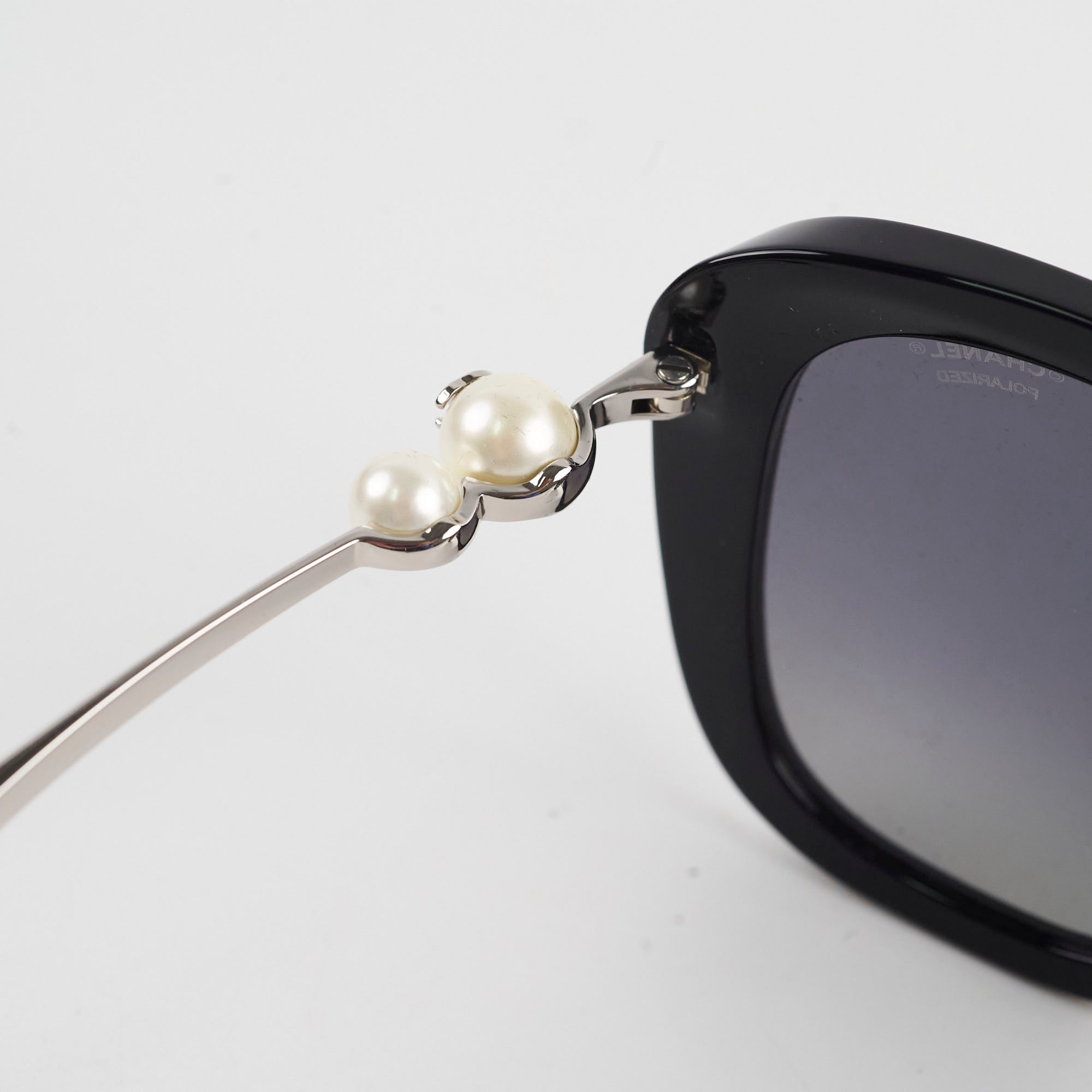Chanel Square Sunglasses with Pearly Temple - Luxury Fashion Sunglasses for Women - Perfect for Beach, Travel & Everyday Style