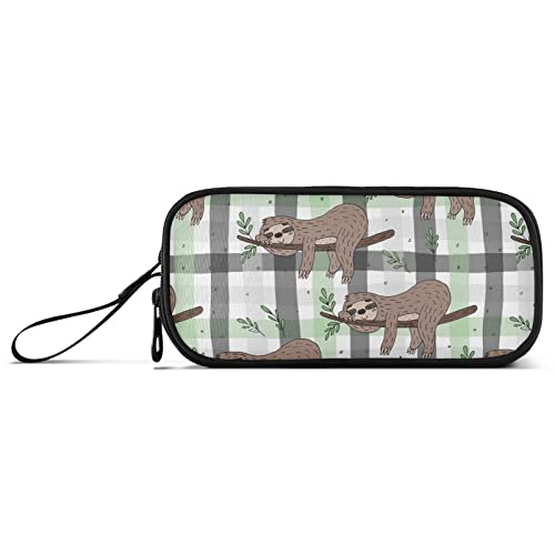 Stylish Plaid Checker Pencil Case with Zipper - Durable Pen & Marker Organizer for School, College & Office - Portable Stationery Storage Pouch (Perfect for Backpacks, Desks & Travel)
