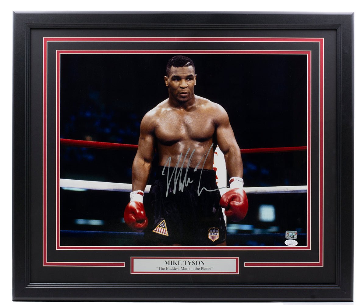 Mike Tyson Signed Framed 16x20 Boxing Photo - Authentic JSA Certified Collectible - Perfect for Boxing Memorabilia Displays & Man Cave Decor