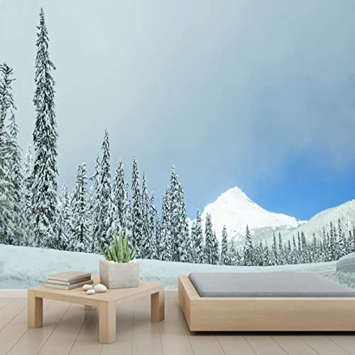 3D Christmas Snow Wall Murals - PVC Self-Adhesive Peel and Stick Wallpaper for Bedroom & Living Room Decor - 110