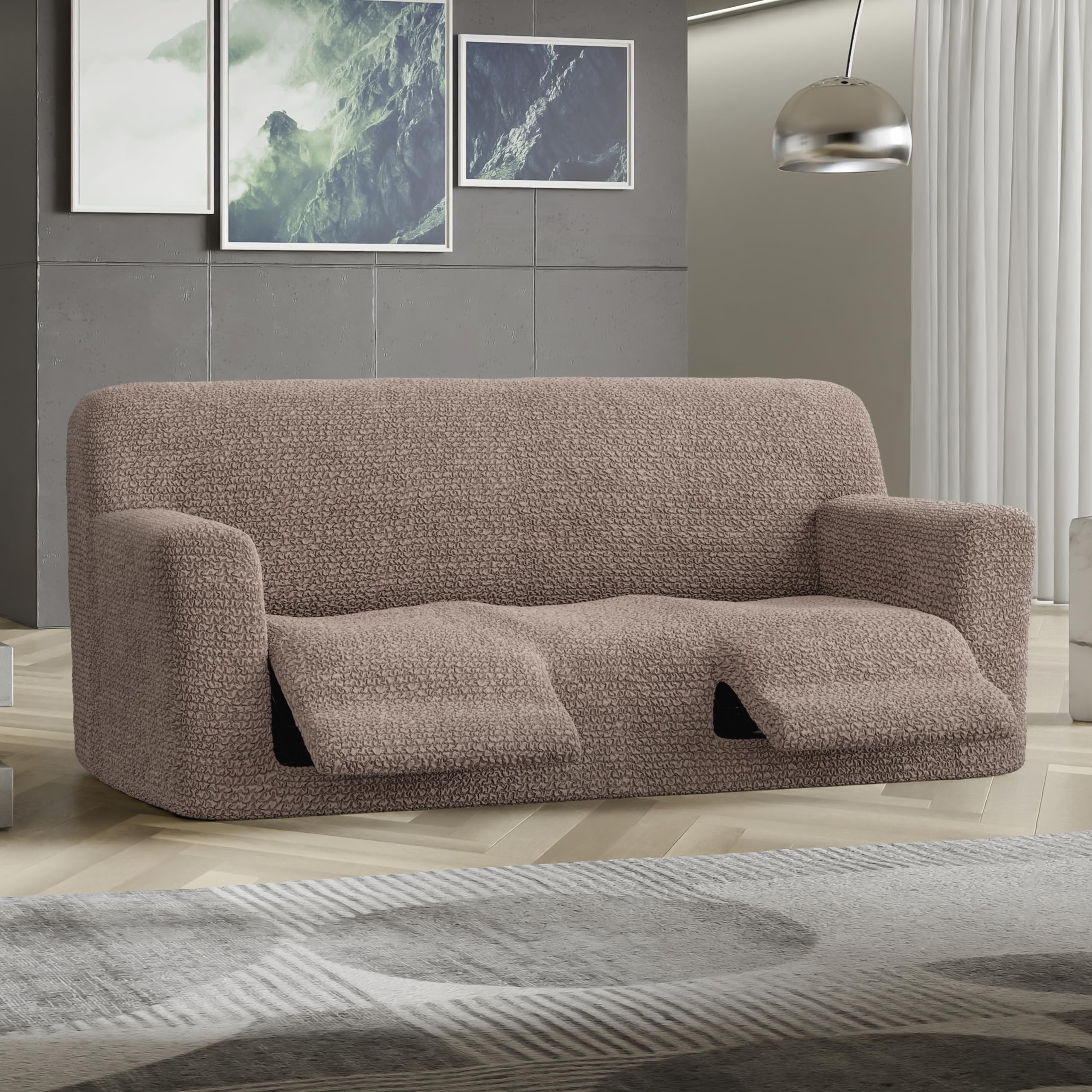 PAULATO BY GA.I.CO. Recliner Sofa Cover - Stretchable 1-Piece Slipcover for Recliners - Soft Microfiber Furniture Protector - Marsala Color - Perfect for Living Room, Home Theater & Office Use