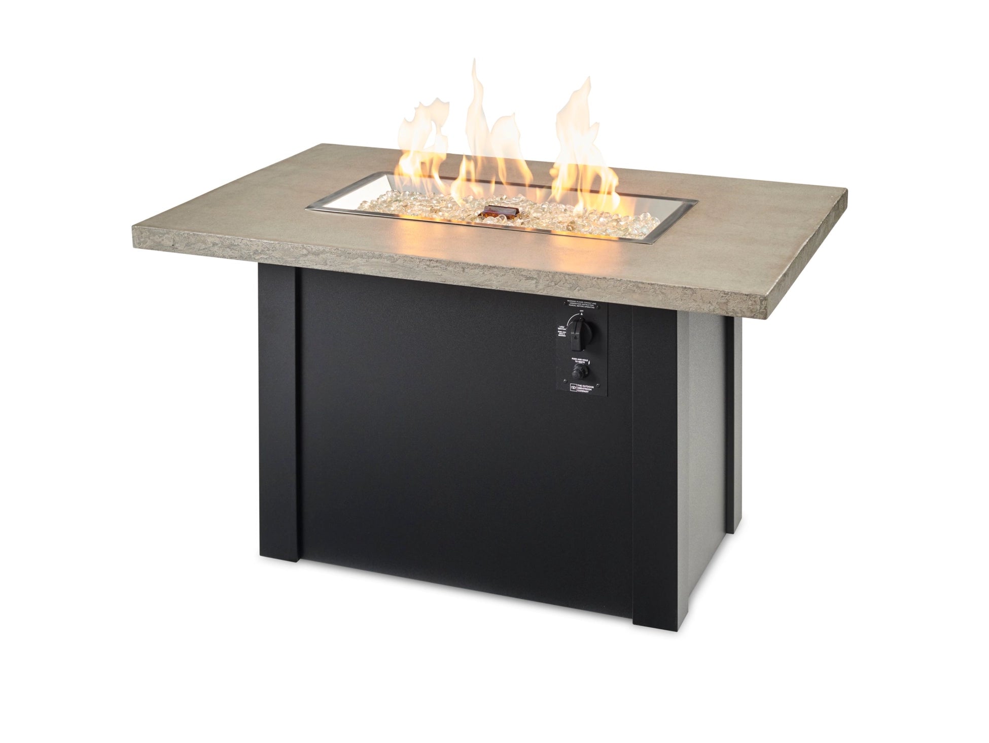Havenwood Rectangular Gas Fire Pit Table by The Outdoor Greatroom Company - Perfect for Patio, Backyard, and Outdoor Gatherings