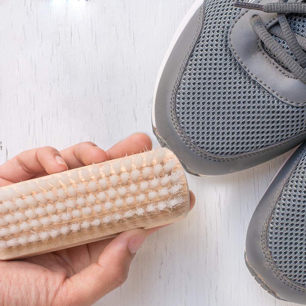 Premium Double-Sided Wooden Shoe Cleaning Brush with Nylon Bristles - Sneaker & Shoe Care Kit for Men Women - Perfect for Cleaning White Shoes, Sneakers, Boots & Sports Gear