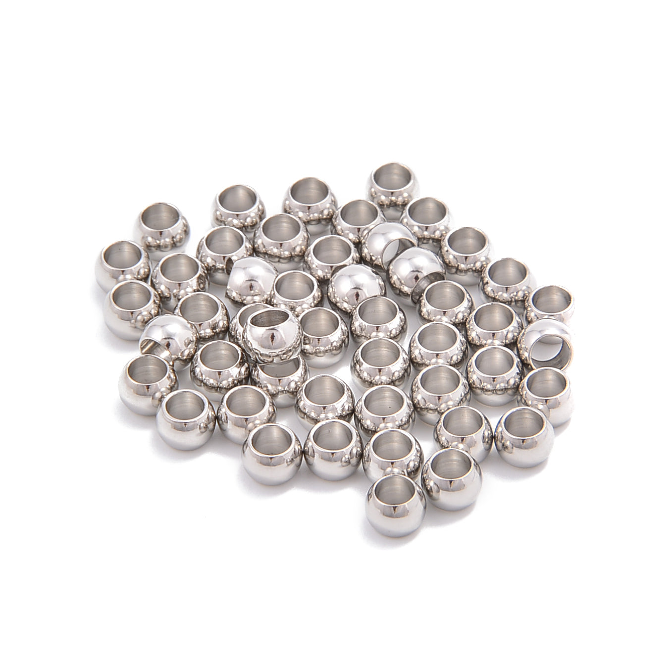 304 Stainless Steel Ball Beads Spacer 3mm 4mm 5mm - Small & Large Hole Jewelry Making Supplies - Perfect for DIY Bracelets, Necklaces & Craft Projects (Sold per Bag)
