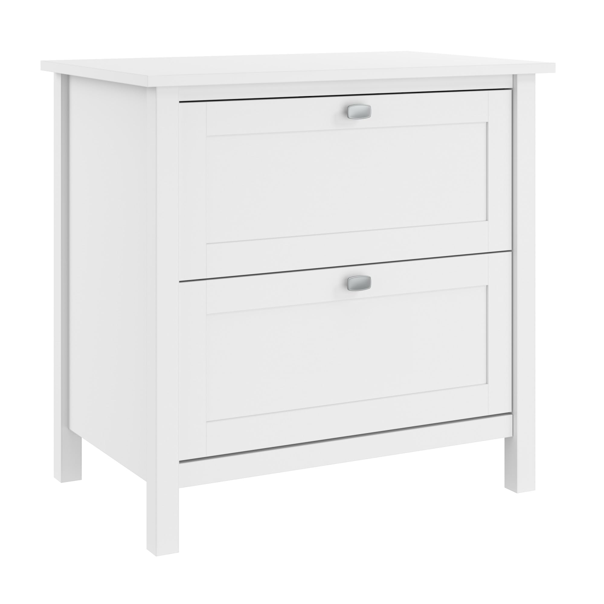 Bush Furniture Broadview 2-Drawer Lateral File Cabinet in Pure White - Home Office Storage Solution for Documents & Supplies