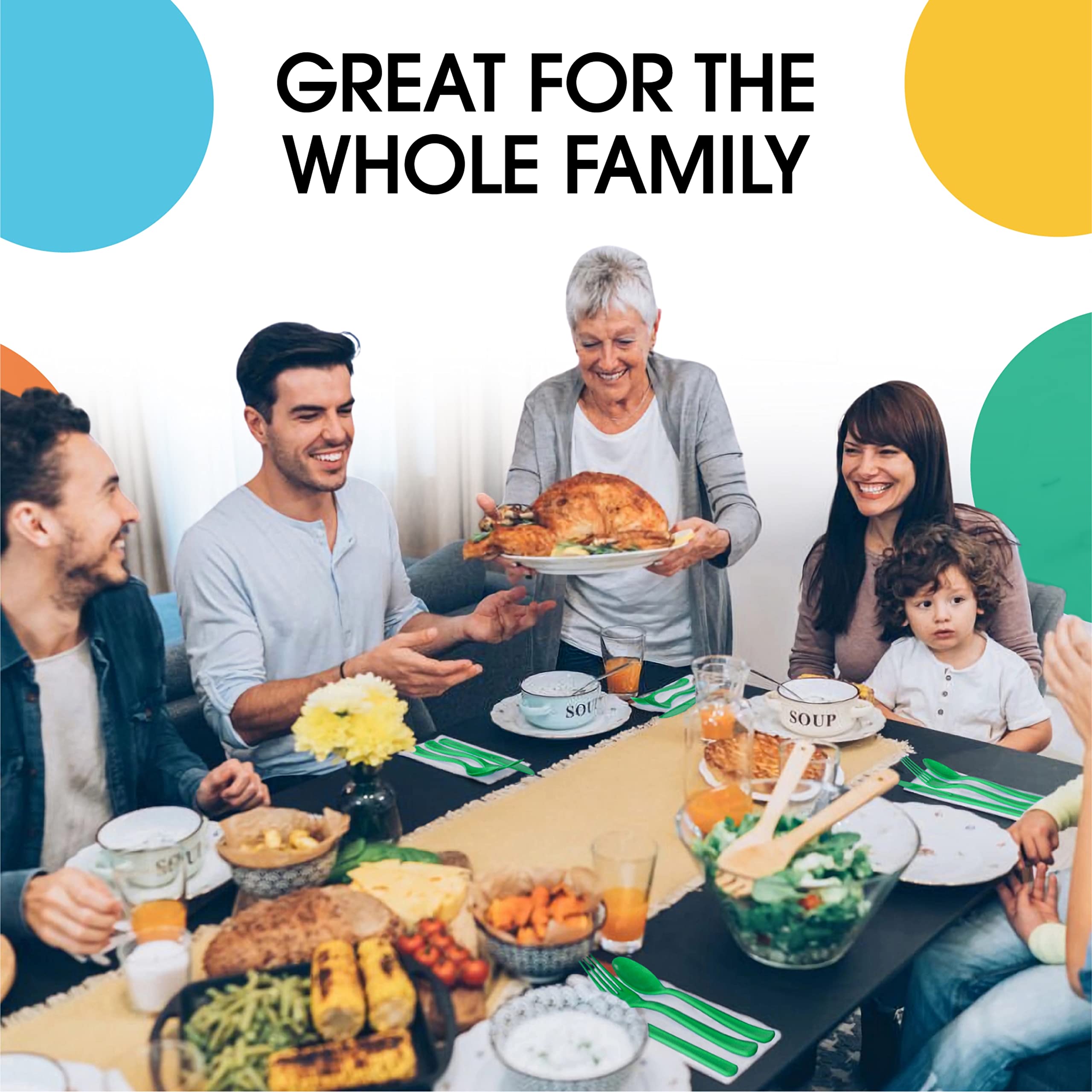50-Pack Heavy Duty Green Plastic Knives - Disposable Cutlery Set for Parties, Picnics & Events | Durable Eco-Friendly Flatware for Outdoor Dining, BBQ, Camping & Catering