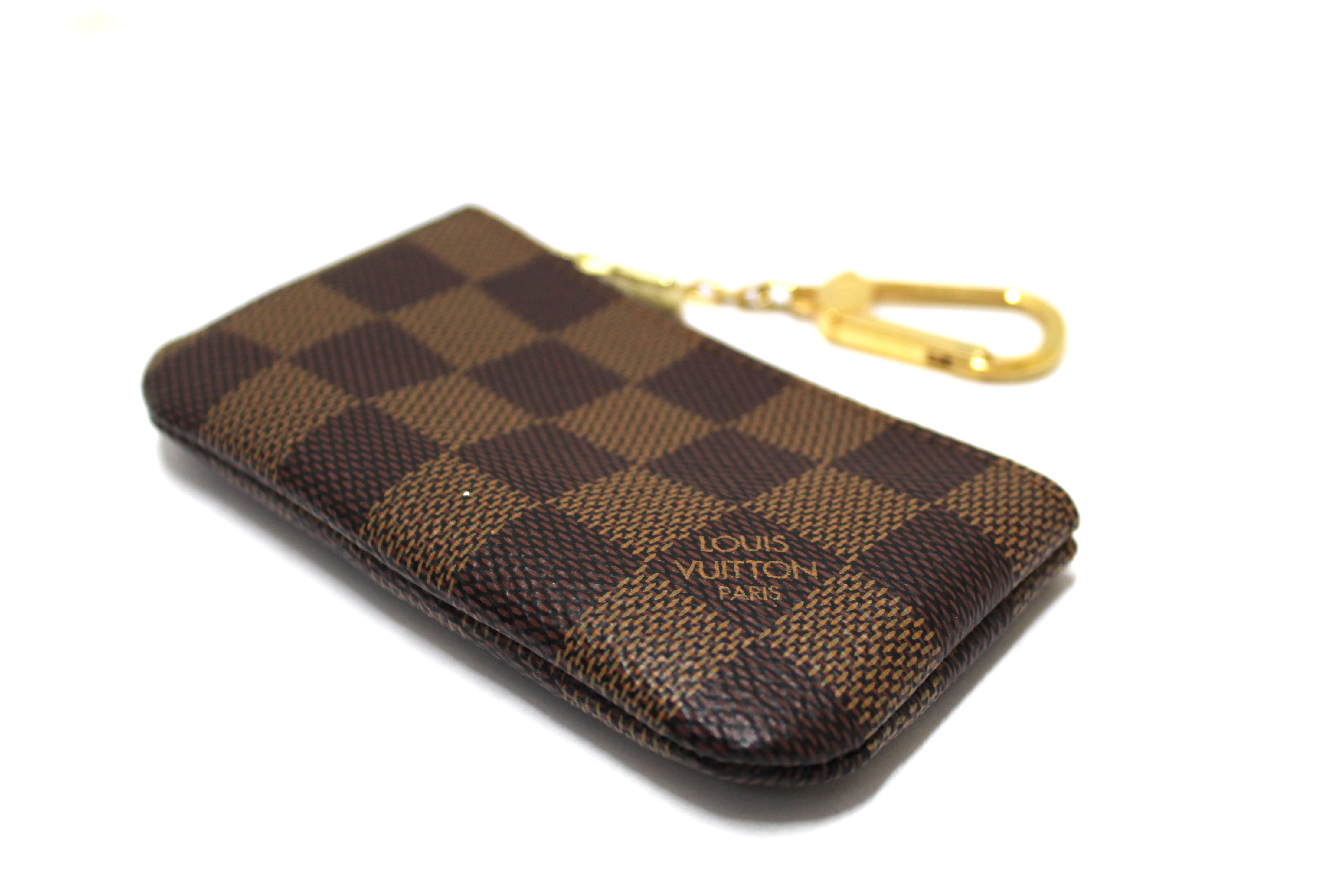 Authentic Louis Vuitton Damier Ebene Canvas Key & Coin Pouch - Luxury Compact Wallet for Keys, Cards & Coins | Perfect for Travel, Everyday Use & Gift Giving
