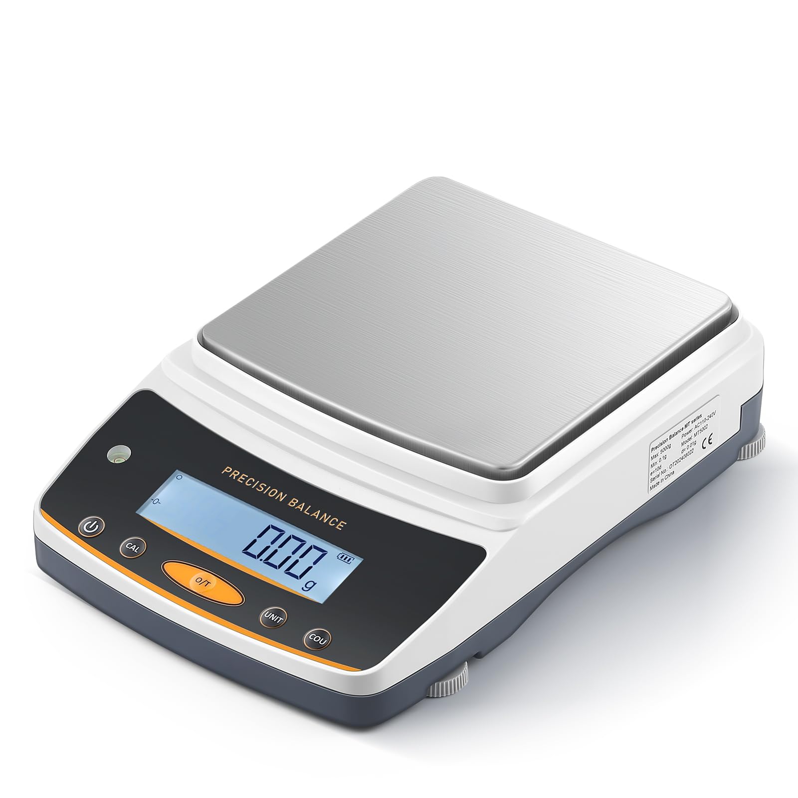 Bonvoisin 5000g x 0.01g Precision Digital Lab Scale with Rechargeable Battery & RS232 Interface - High Accuracy Weighing Scale for Laboratories, Pharmacies, Jewelry & Science Experiments