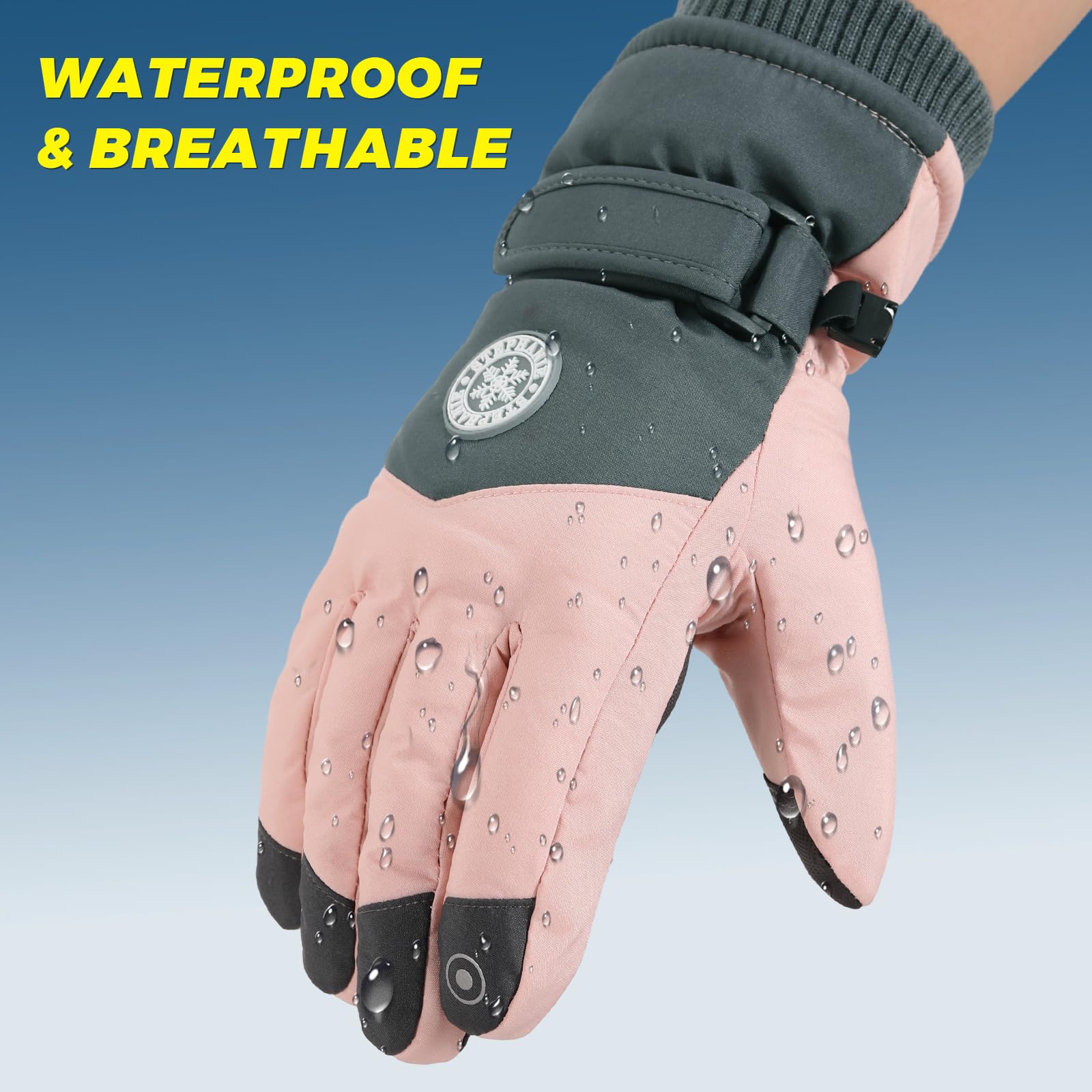 DOFOWORK Waterproof Ski Gloves for Men & Women - Thermal Winter Snowboard Gloves with Breathable Technology for Cold Weather | Perfect for Skiing, Snowboarding & Outdoor Winter Activities