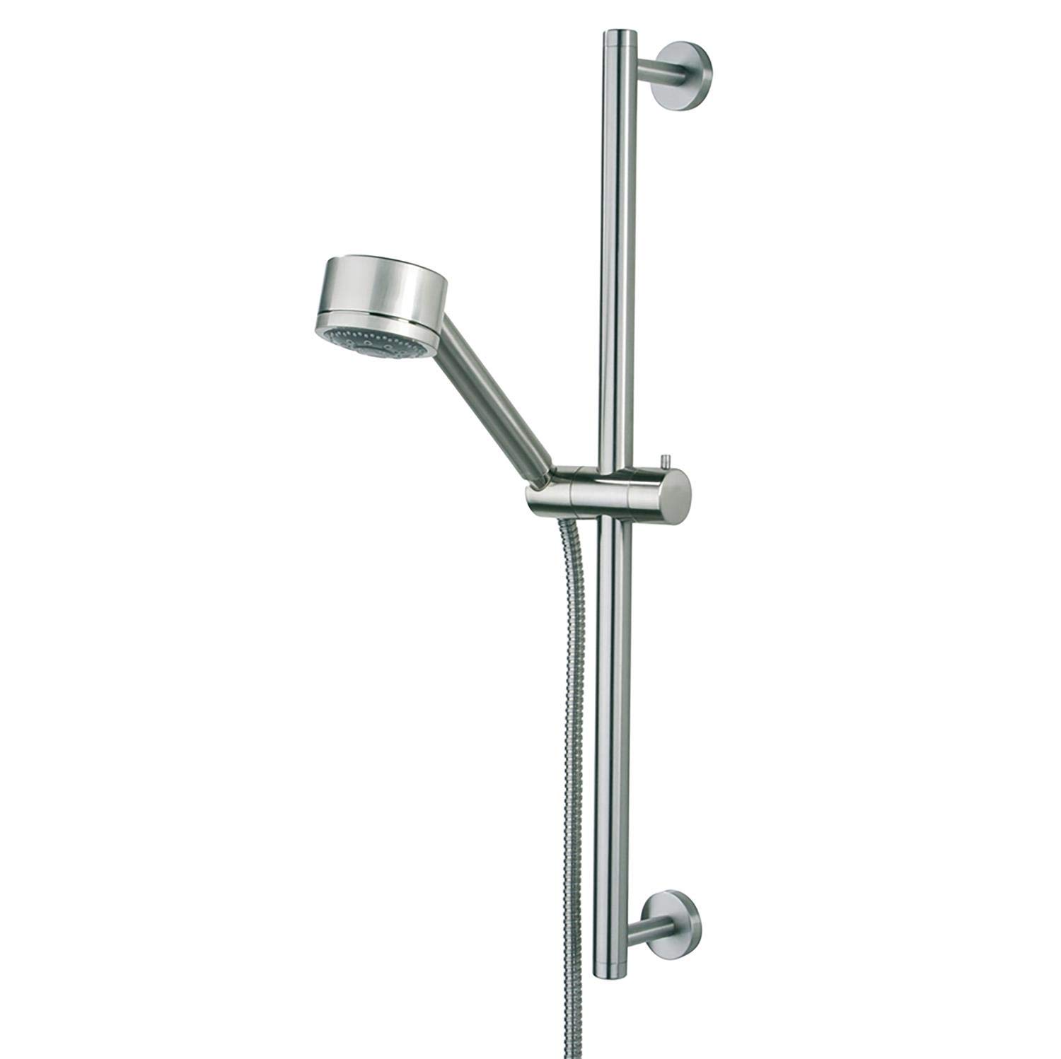 Premium Boston Shower Set with Massage Function - Brushed Stainless Steel - 13.9