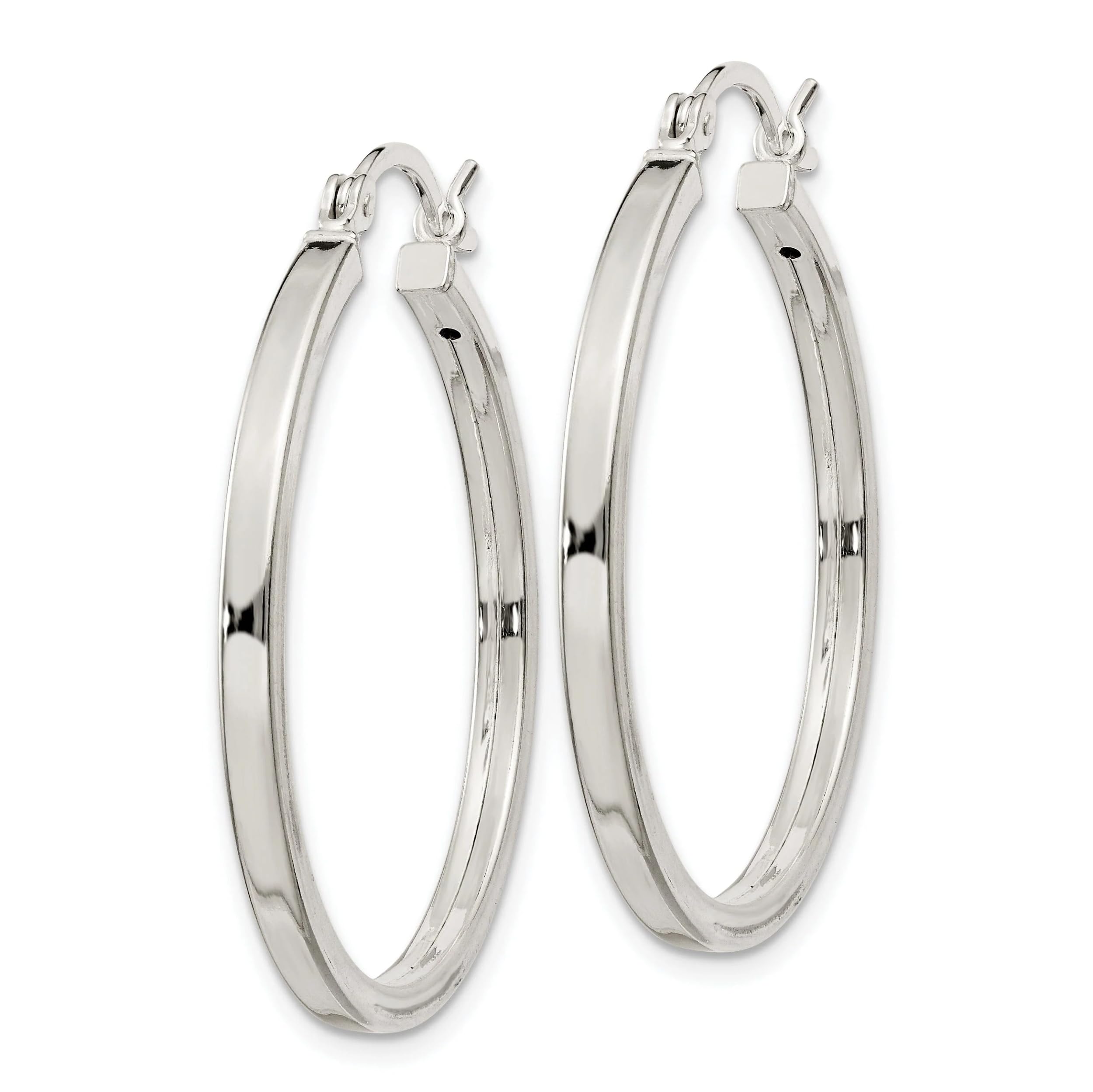 Sterling Silver Hollow Hoop Earrings for Women - Lightweight Hinged Back Design for Comfort - Perfect for Everyday Wear, Parties & Special Occasions