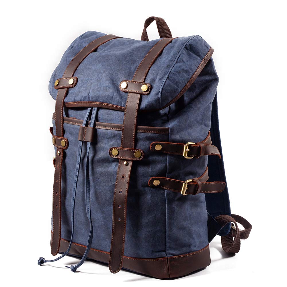 Vintage Waterproof Canvas Laptop Backpack - 17