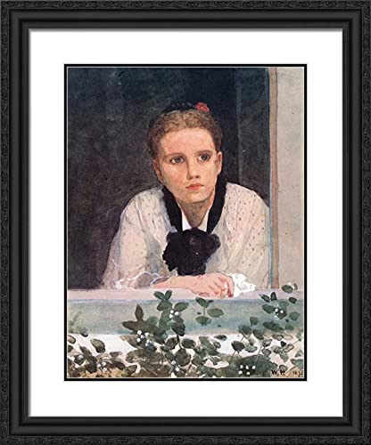 Black Ornate Wood Frame with Double Matting
