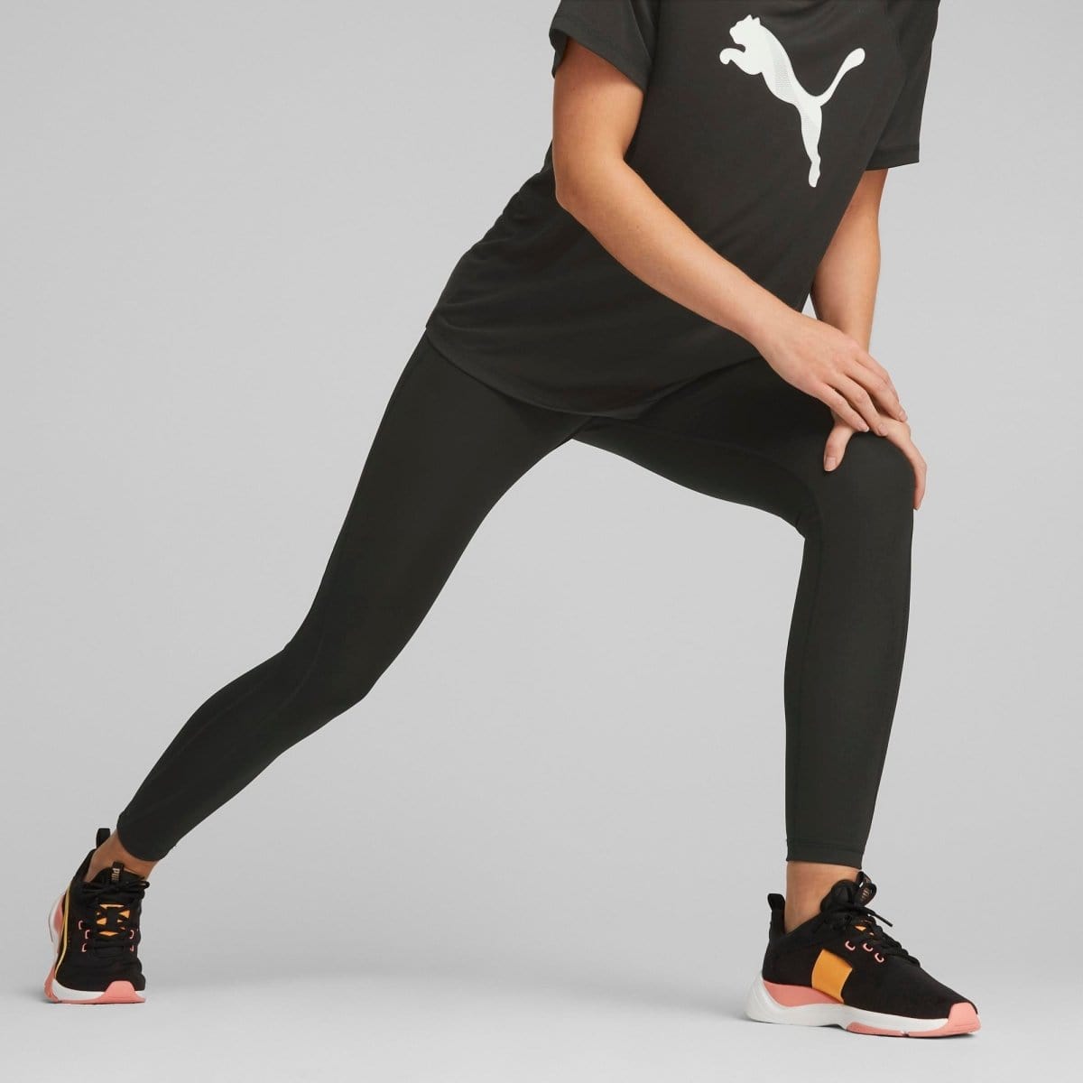 PUMA Women's EVOSTRIPE High Waist Black Workout Tights - Yoga, Running & Gym Leggings for Women