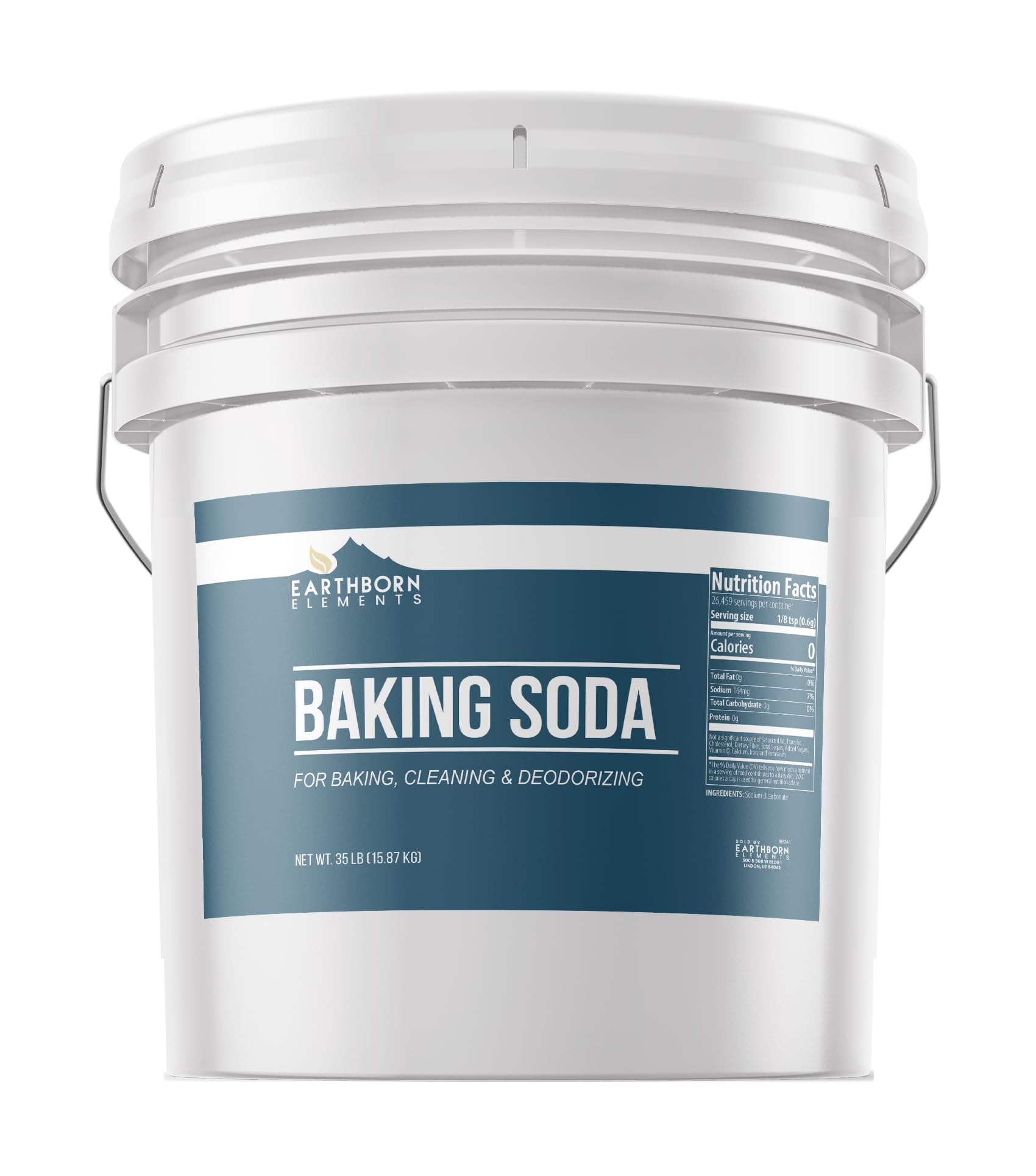 Earthborn Elements Baking Soda (35 lbs) - Food Grade, Multi-Purpose for Cooking, Baking, Cleaning & Deodorizing | Perfect for Kitchen, Bathroom & Household Use