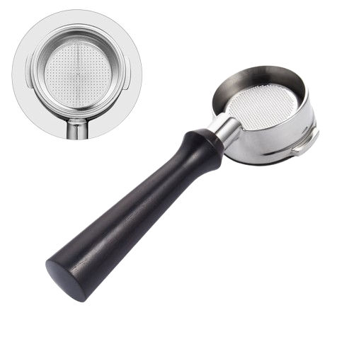 58mm Bottomless Portafilter for Breville Espresso Machines - Black Rosewood Handle - Perfect for Barista-Grade Espresso Shots & Latte Art at Home