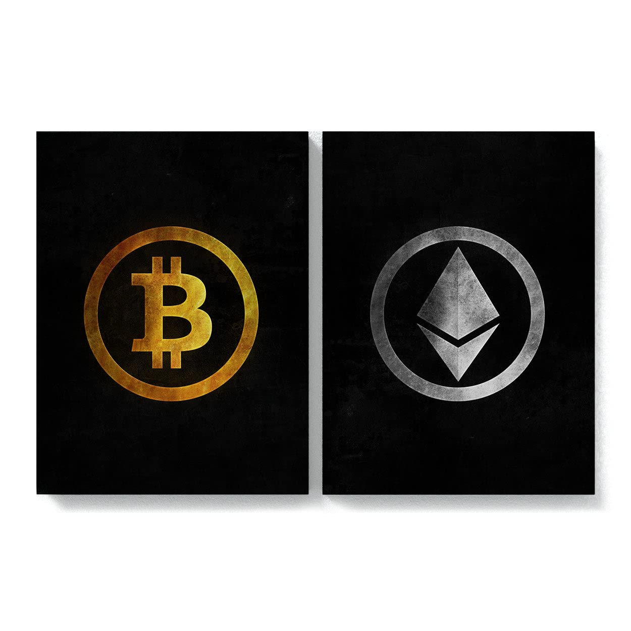Crypto Canvas Wall Art - Bitcoin & Blockchain Themed Modern Home Decor for Living Room, Office & Gamer Cave | Digital Currency Inspired Artwork