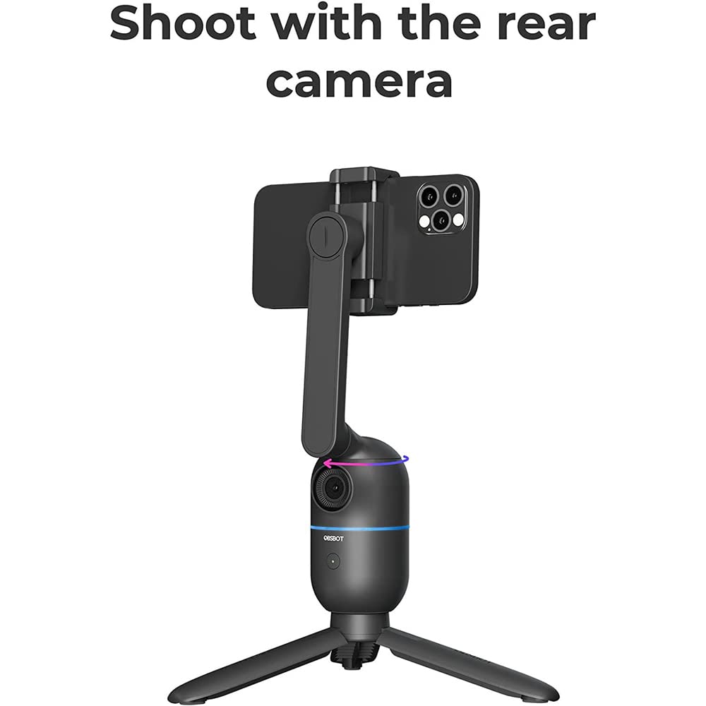 OBSBOT OSB-2007-C Me AI Auto-Tracking Webcam with Phone Mount - 1080P HD Streaming Camera for Video Calls, Live Streaming & Content Creation - Includes 1 Year CPS Protection Plan (Perfect for Home Office, Gaming & Remote Work)