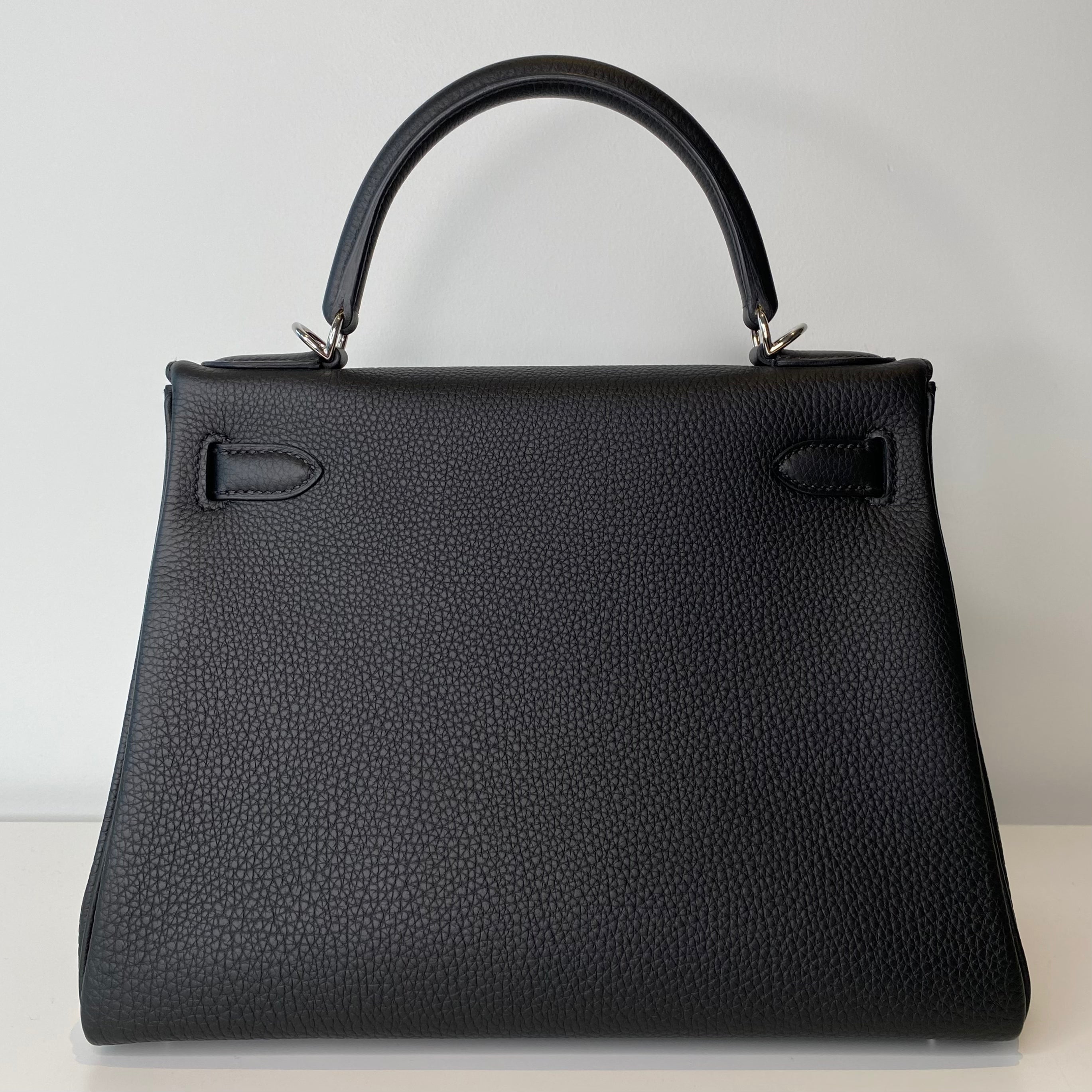 Authentic Hermes Kelly 28 Black Togo Leather Handbag with Palladium Hardware - Luxury Shoulder Bag for Women, Perfect for Work, Parties & Special Occasions