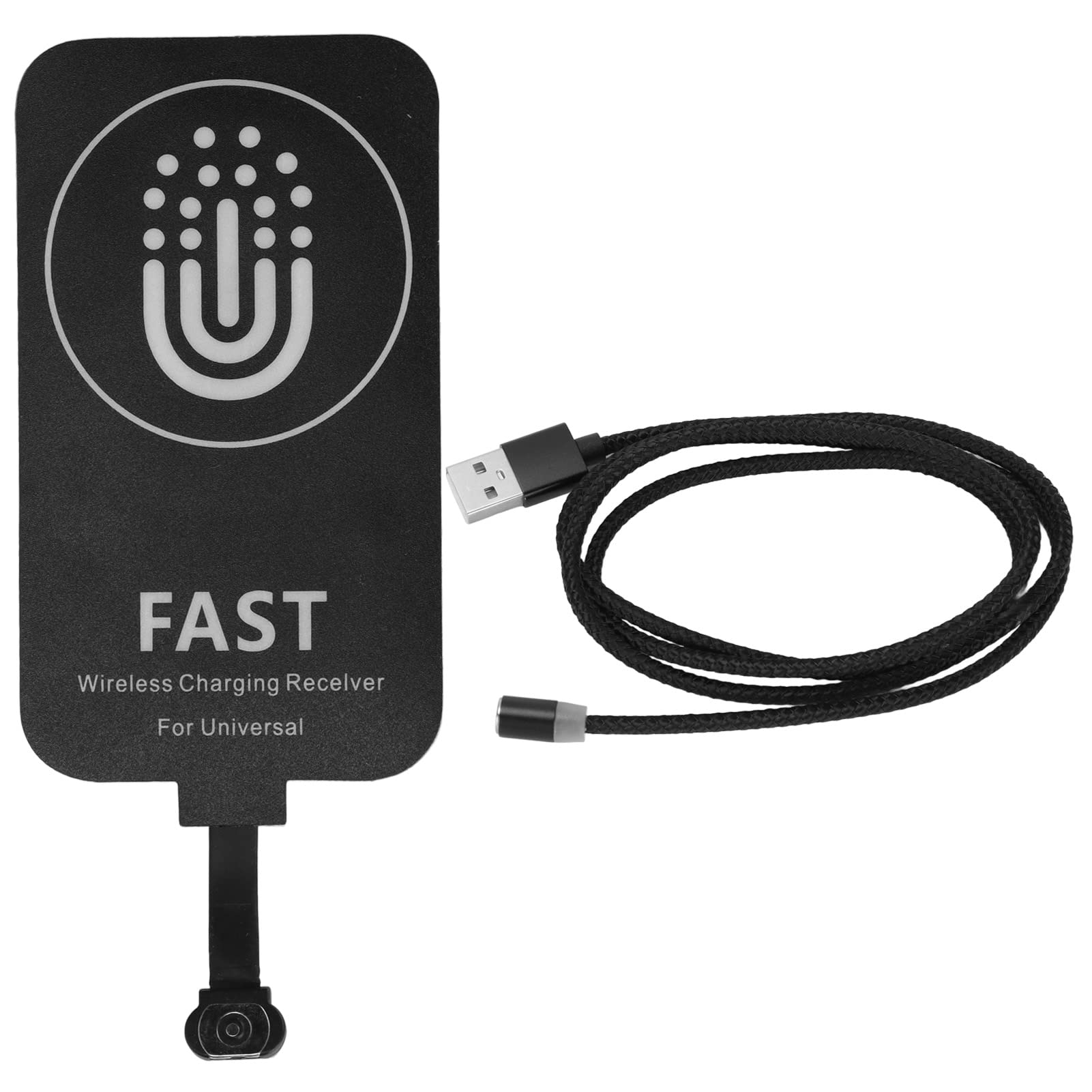 Septpenta Slim Type C Wireless Charging Receiver - 10W Fast Charging, Foldable Design, Multi-Protection Safety, Magnetic Charging Cable Included - Perfect for Smartphones, Tablets & Type C Devices (Home/Office/Car Use)