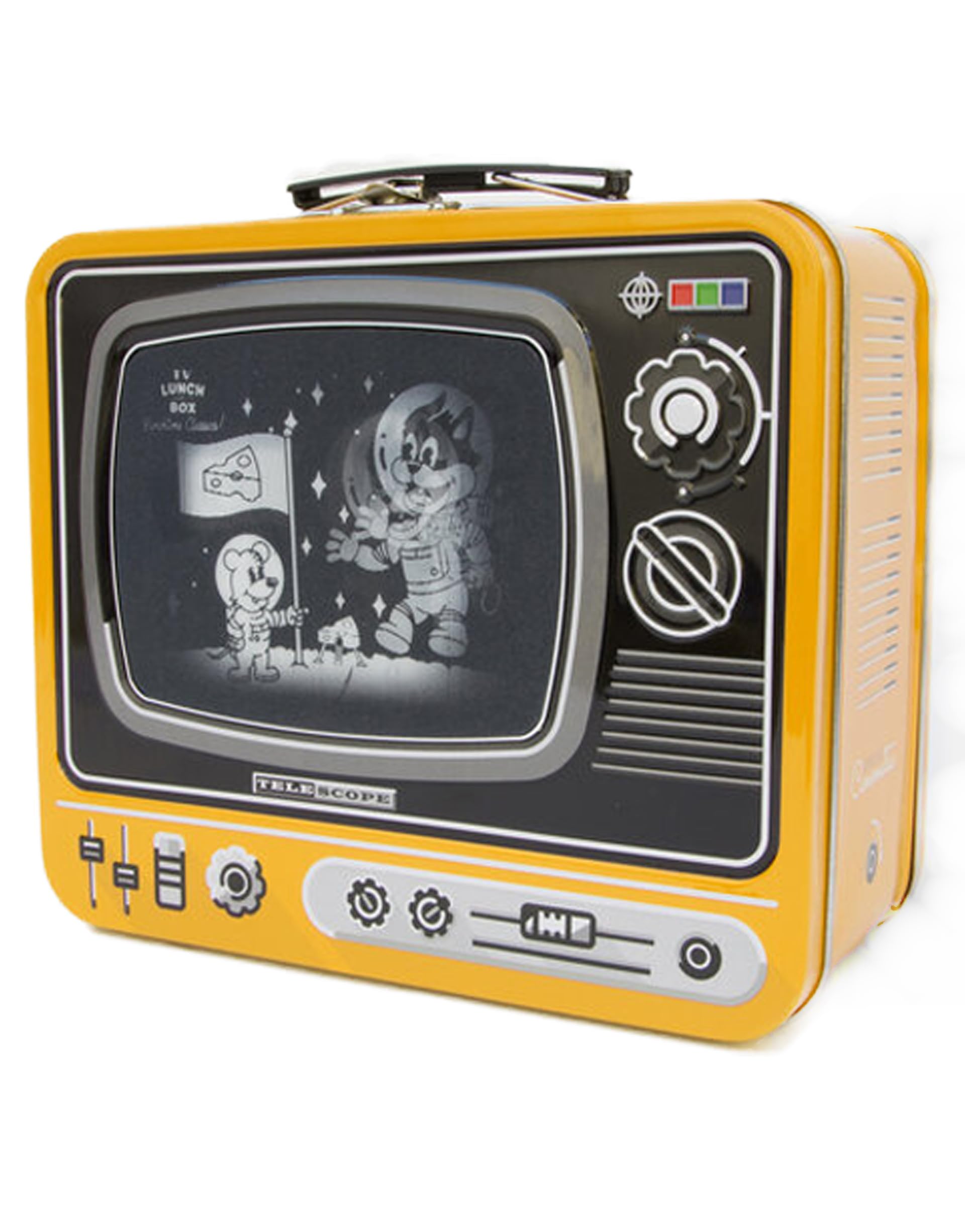 Suck UK TV Lunch Box - Reusable Bento Box for Kids, Toddlers & Adults | Leak-Proof Lunch Containers & Snack Storage | Perfect for School, Work, Picnics & Travel | Microwave Safe Food Container - Yellow