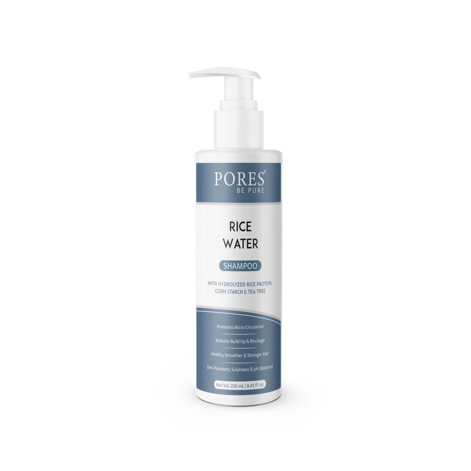 PORES Be Pure Rice Water Hair Mask (200 mL) with Shampoo (250 mL) and Conditioner (250 mL) Combo Set for Men & Women - Sulfate Free, Paraben Free Hair Care for Curly, Dry & Frizzy Hair - Natural Hydrating Treatment for Damaged Hair - Perfect for Daily Use & Salon-Quality Results at Home