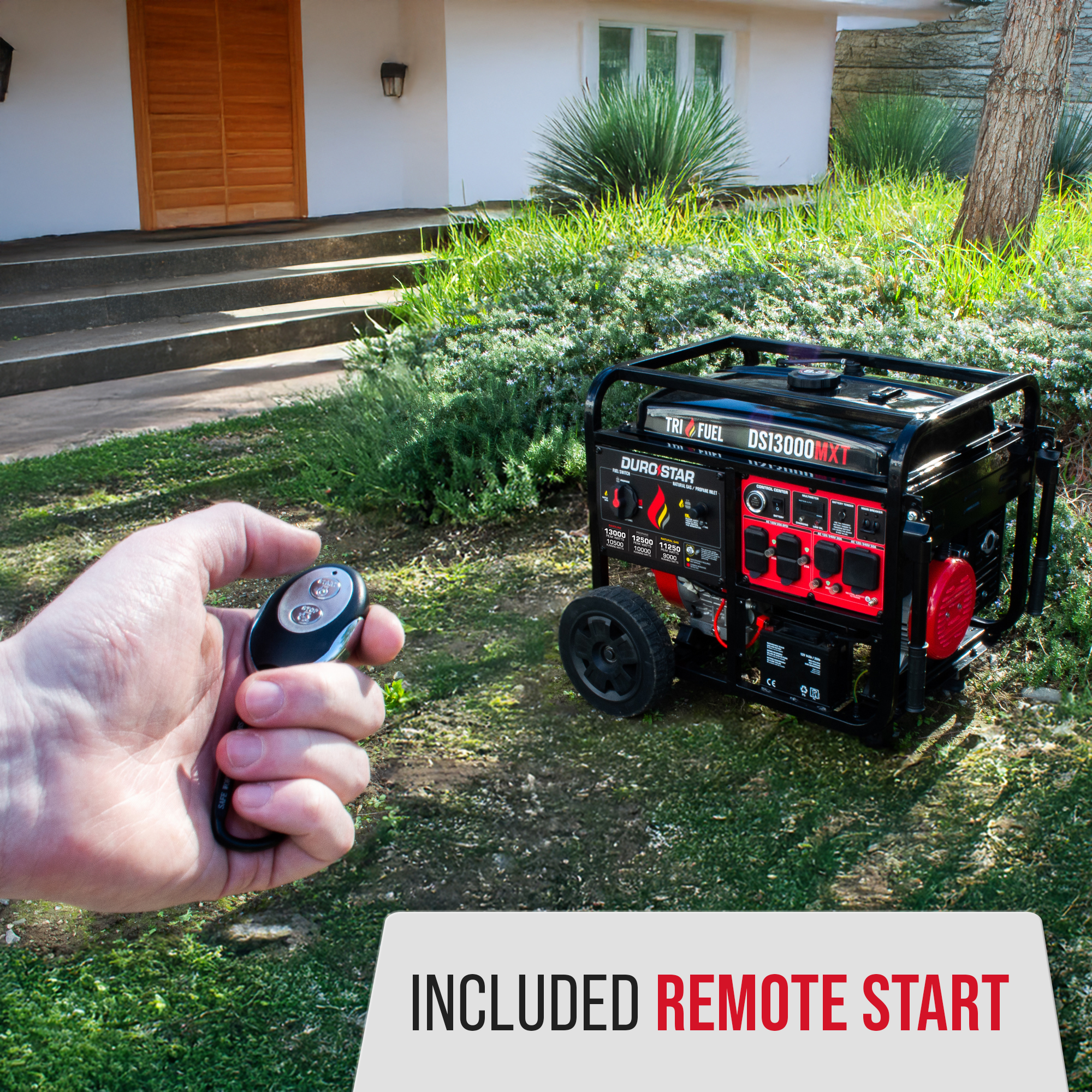 13,000W Tri-Fuel Portable Generator with CO Alert - Gas, Propane & Natural Gas Compatible for Home Backup, Camping & Emergency Power