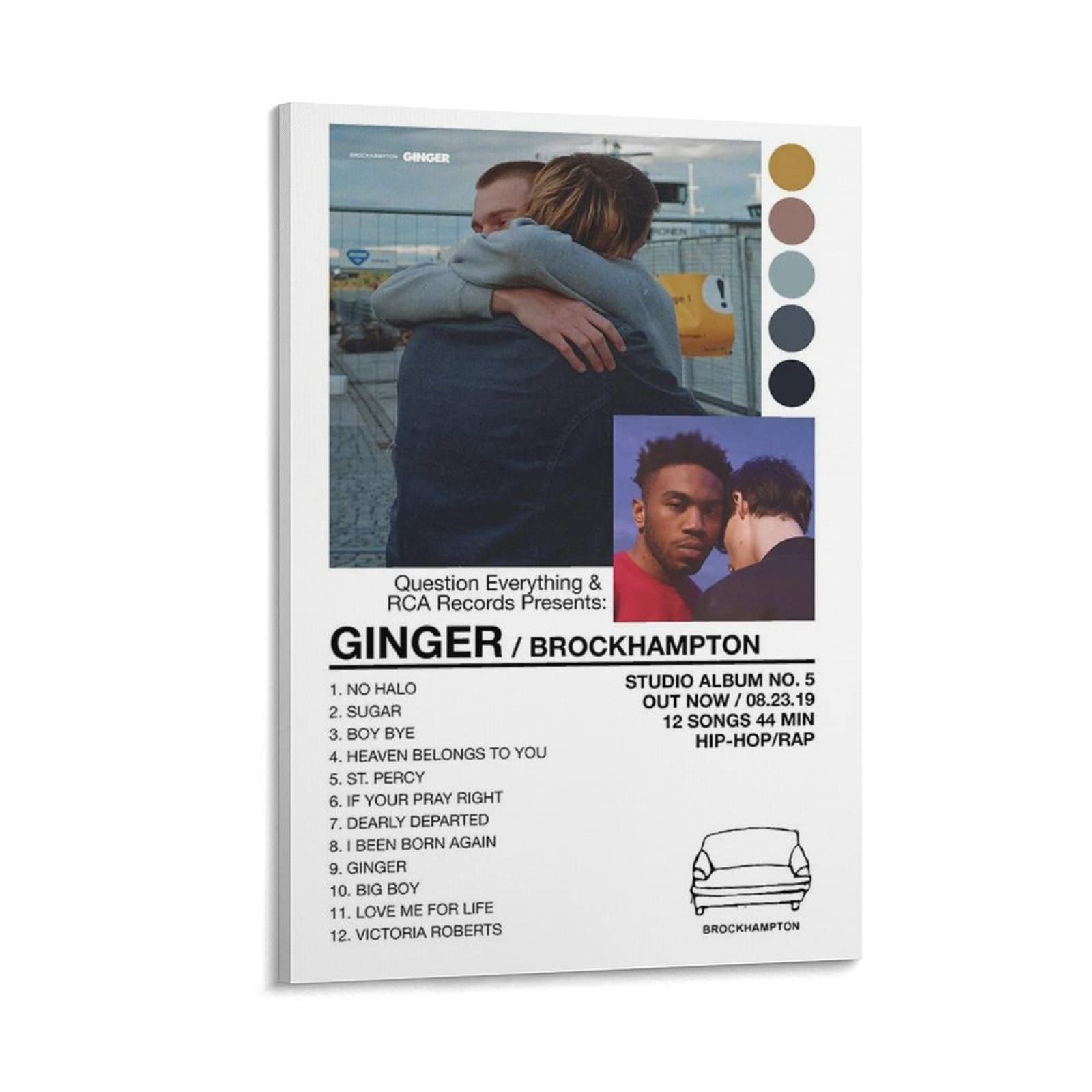 Brockhampton Ginger Canvas Poster - 24x36 Inch (60x90cm) Framed Wall Art for Bedroom, Office & Sports Themed Decor - Perfect Gift for Music & Landscape Lovers