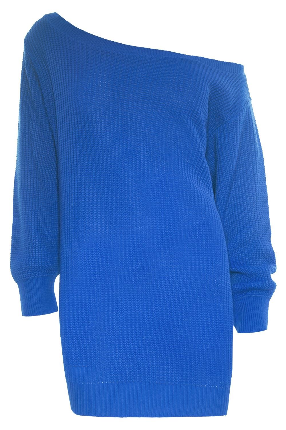 Oops Outlet Women's Off Shoulder Chunky Knit Sweater Dress - Cozy Winter Pullover for Casual Outings & Date Nights