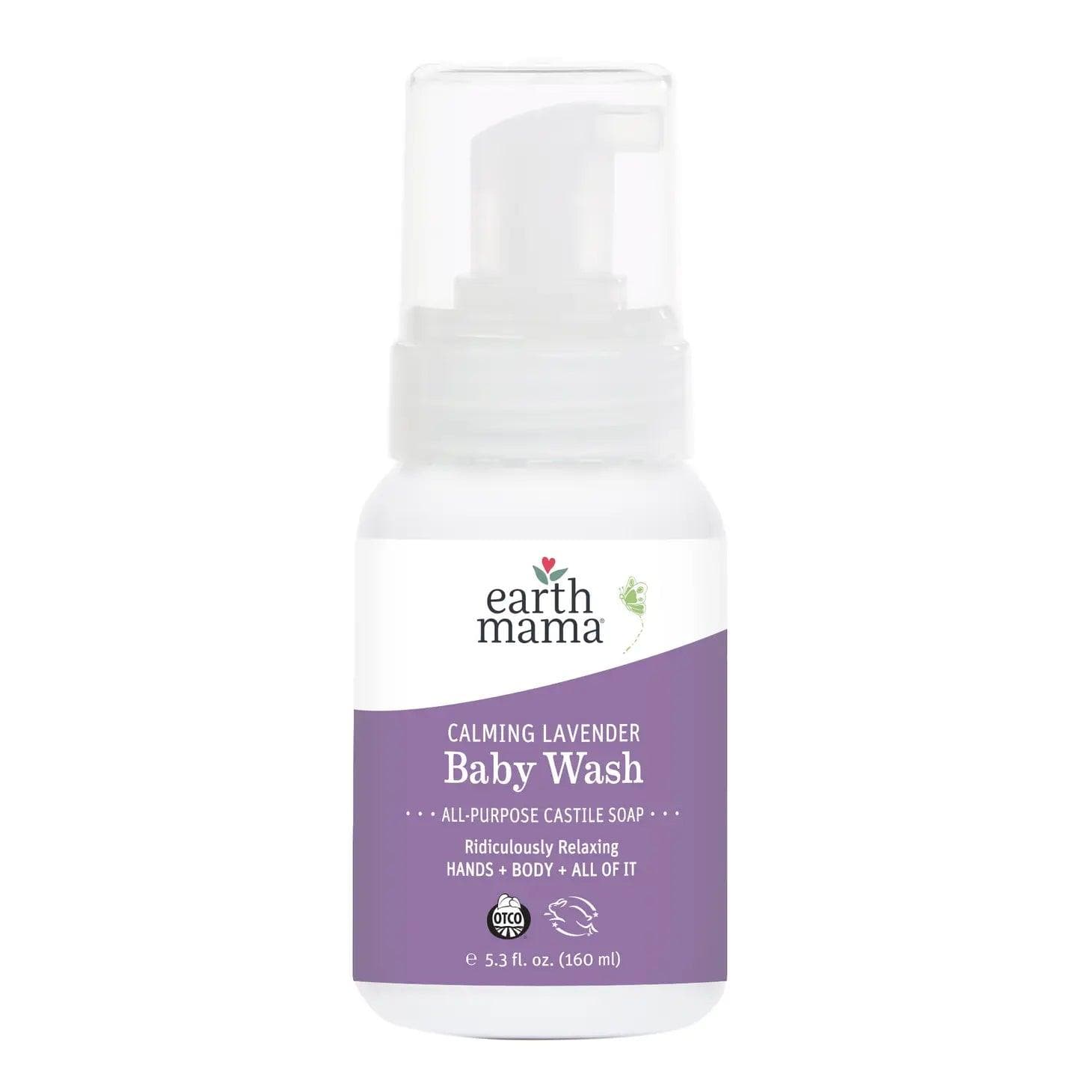 Earth Mama Organics Calming Lavender Castile Baby Wash - 10 oz | Natural & Organic Baby Body Wash for Sensitive Skin | Gentle Cleanser for Newborns, Infants & Toddlers | Perfect for Bath Time & Bedtime Routine