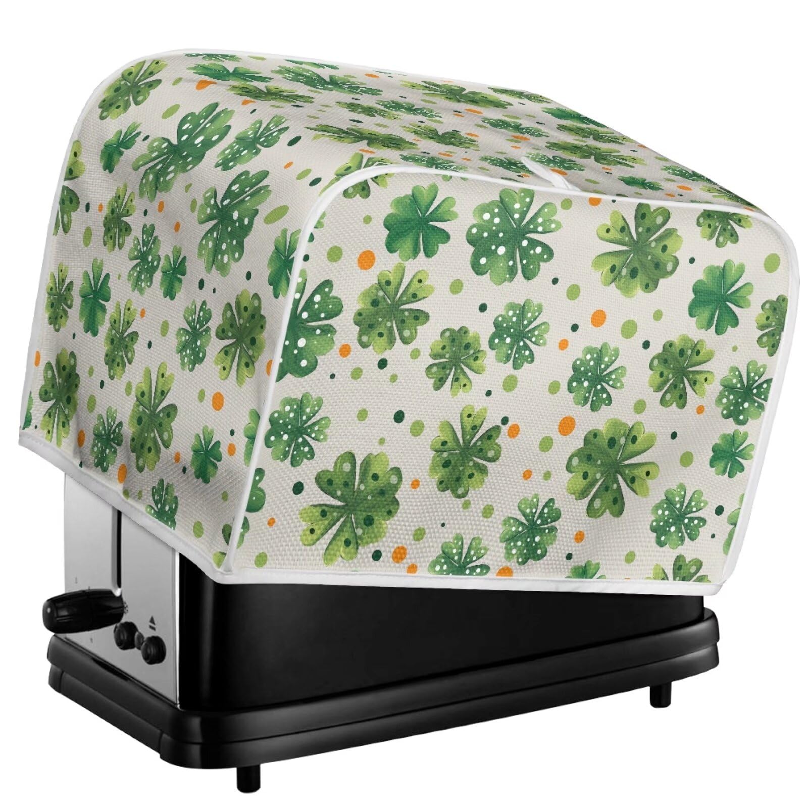 Clover 2 Slice Toaster Cover - Microwave Oven Dustproof Protector for Small Kitchen Appliances - St. Patrick's Day Decorative Accessory - Perfect for Home, Office & Dorm Room Use