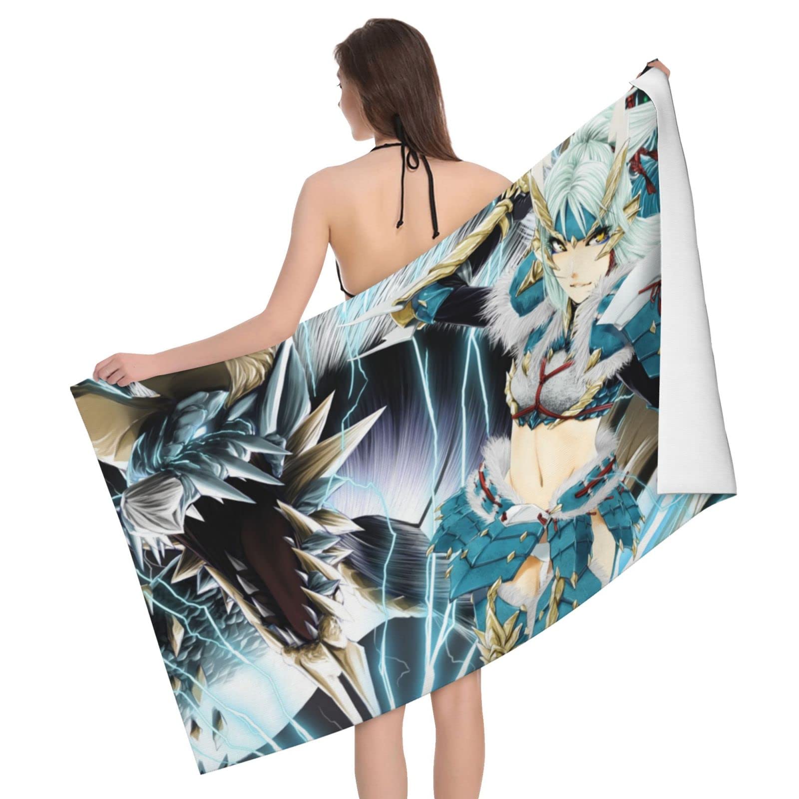 Monster Hunter Bath Towel - Extra Large 32x52in, Super Soft & Quick Dry for Adults - Perfect for Bath, Pool, Beach & Gym